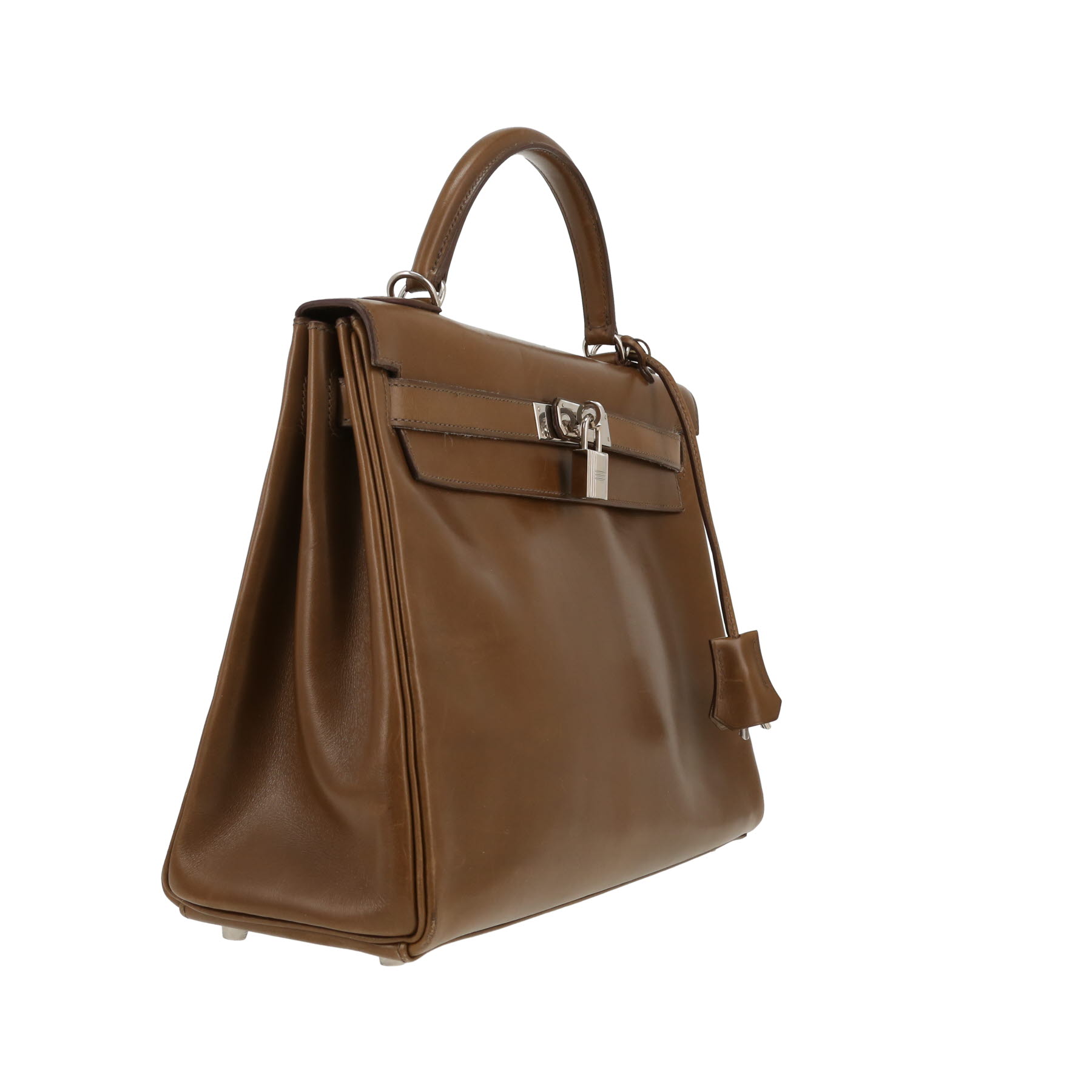 Sac à main Hermès  Kelly 32 cm en cuir box vert-olive