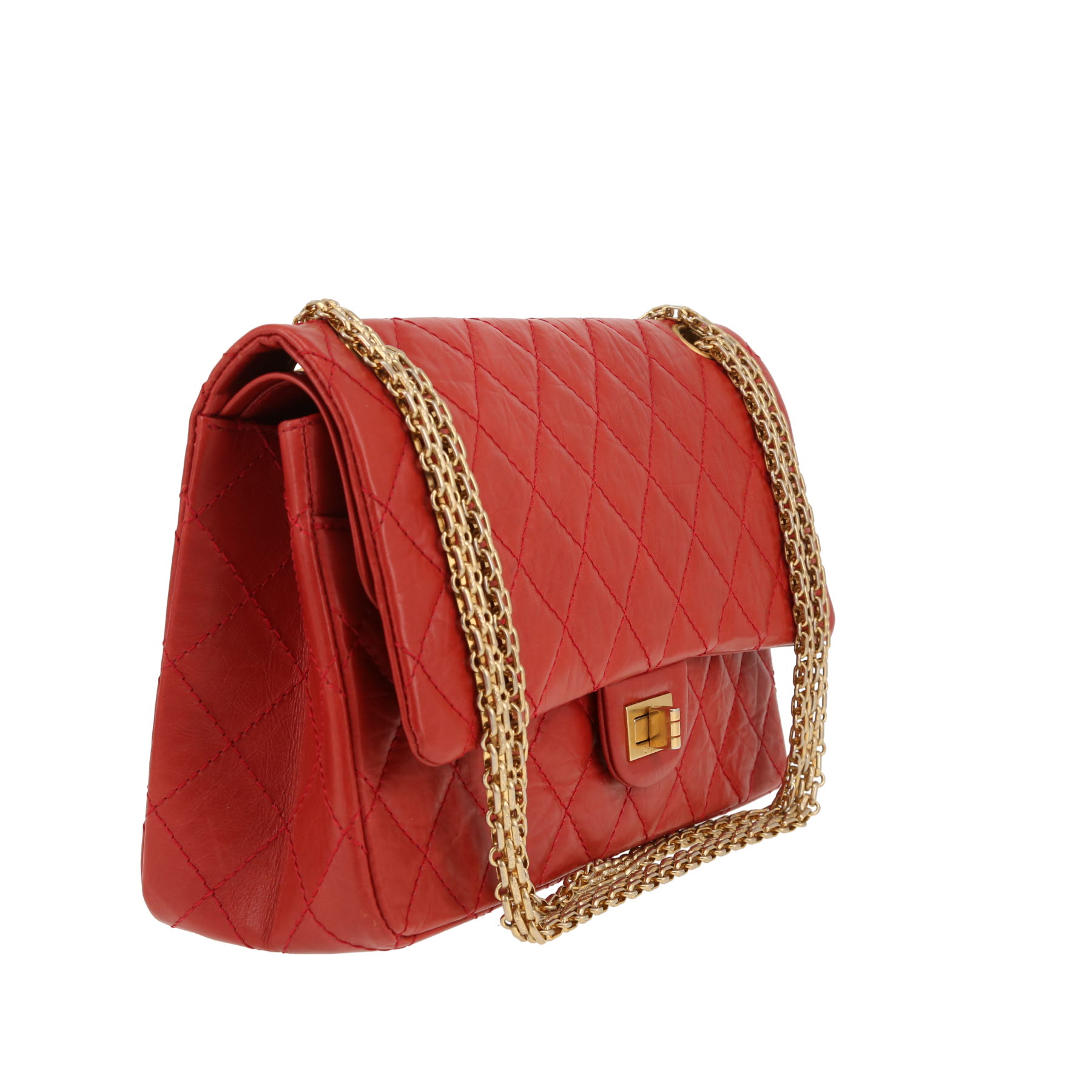 Borsa a tracolla Chanel  2.55 in pelle trapuntata rossa