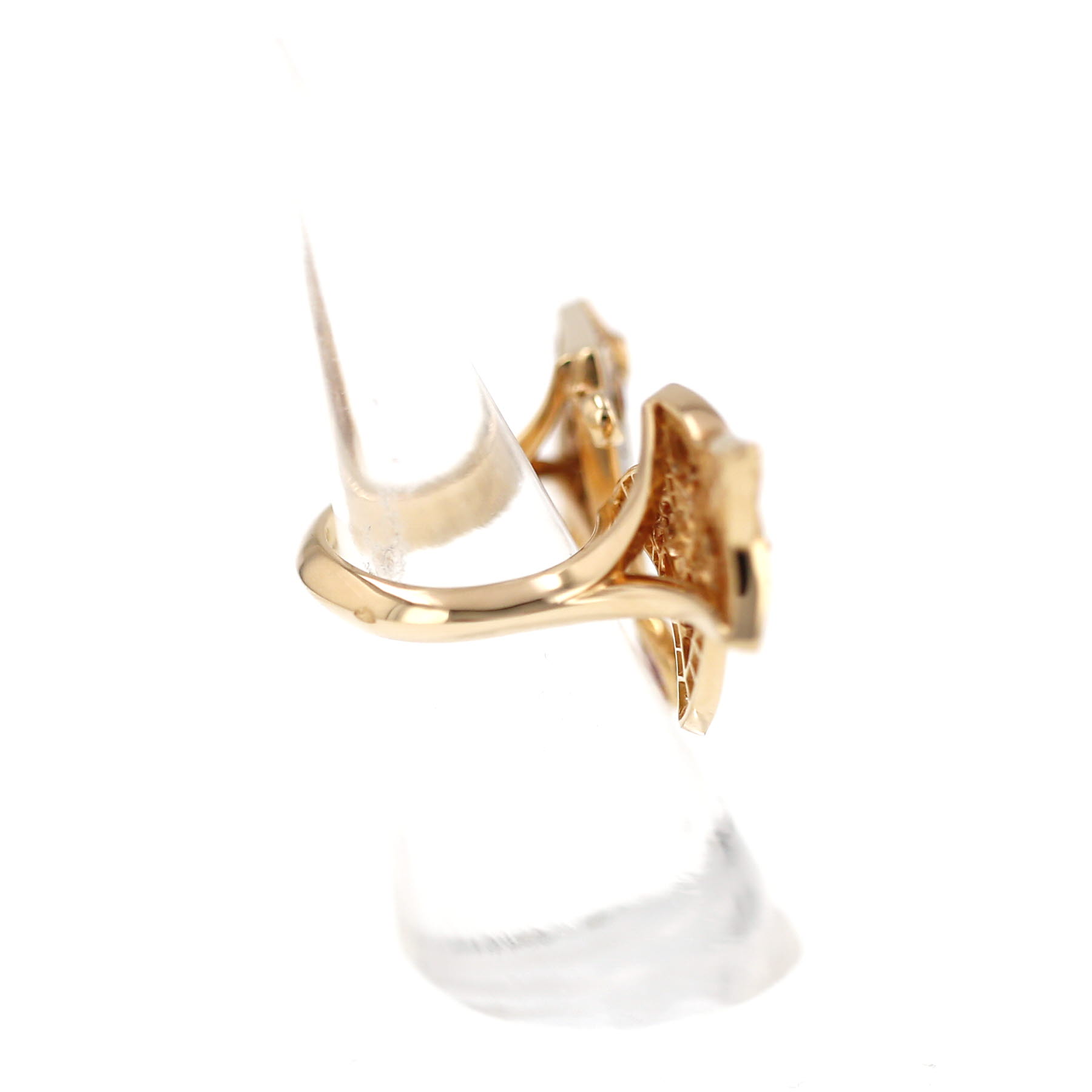 Open Van Cleef & Arpels Cerfs-Volants ring in pink gold, diamonds and sapphires