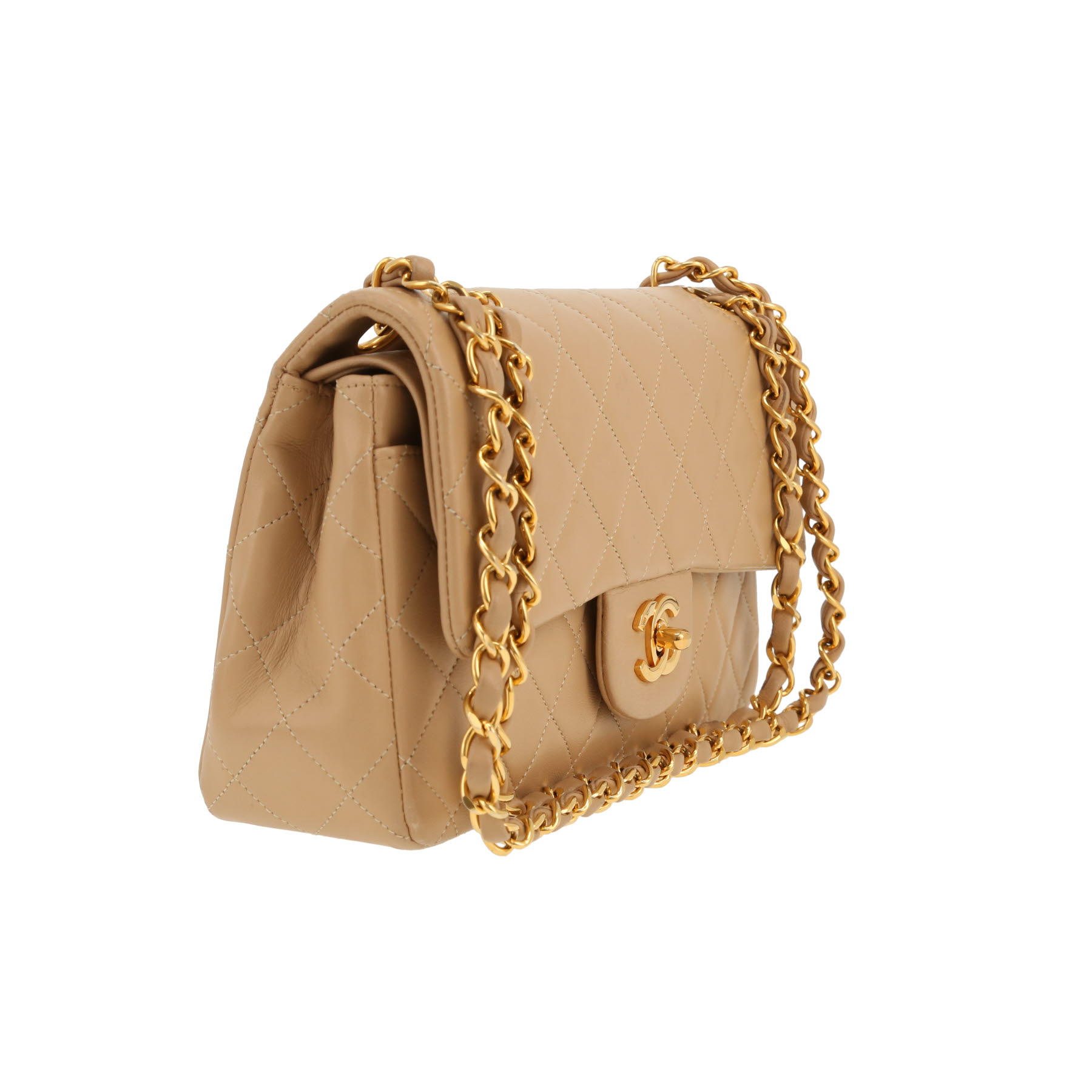 Sac à main Chanel  Timeless Petit en cuir matelassé beige