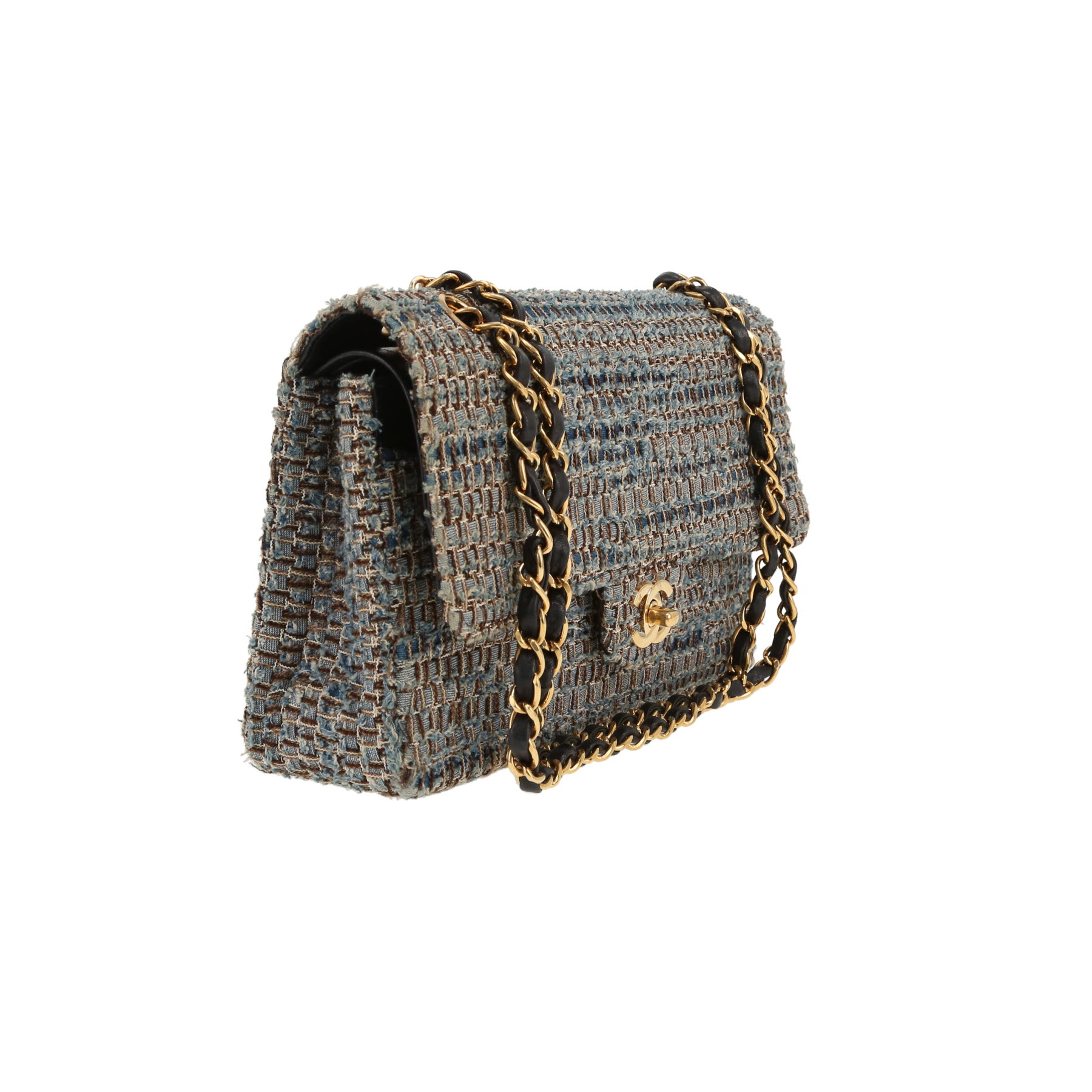 Sac à main Chanel  Timeless Classic en toile jersey bleue