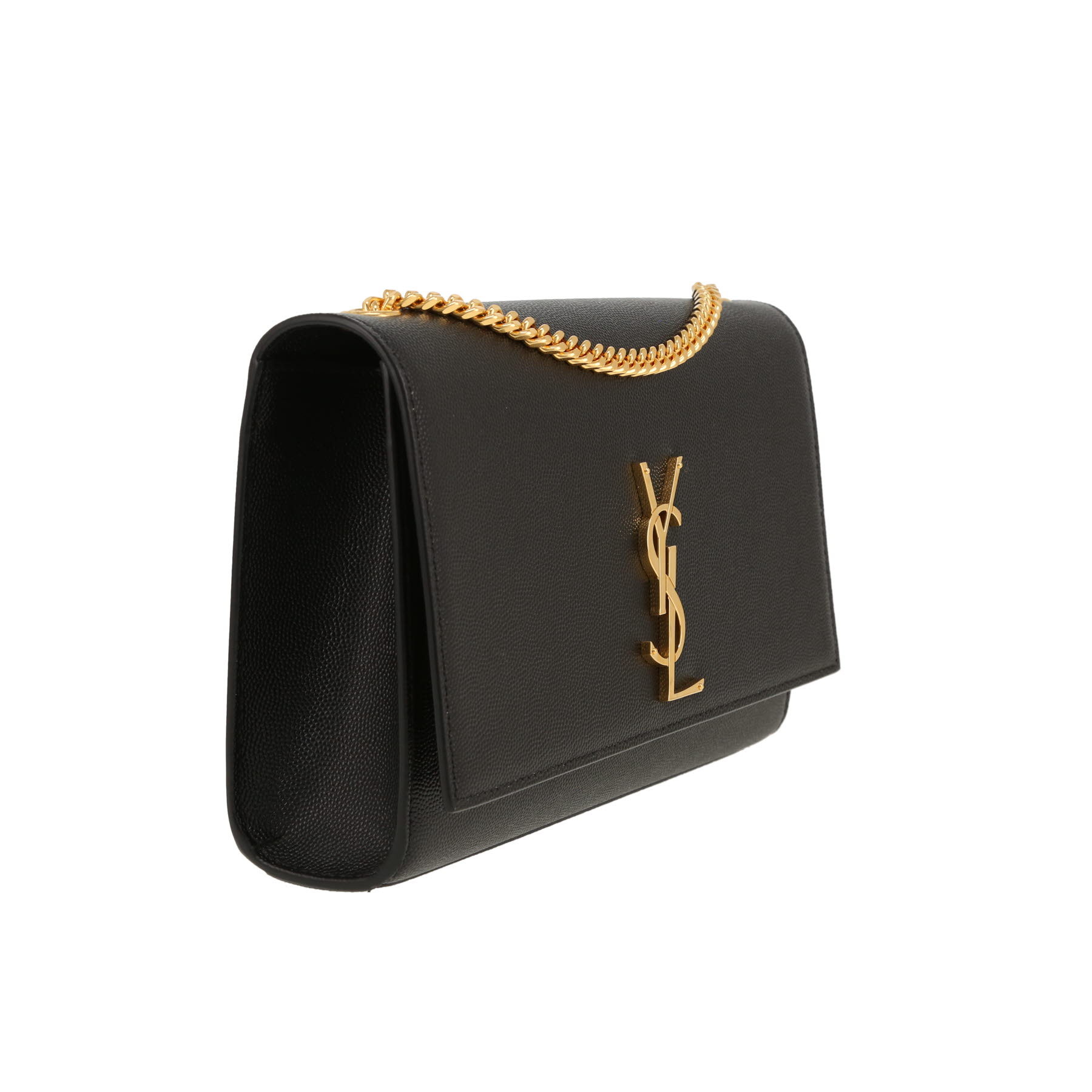 Borsa a tracolla Saint Laurent  Kate modello medio  in pelle martellata nera