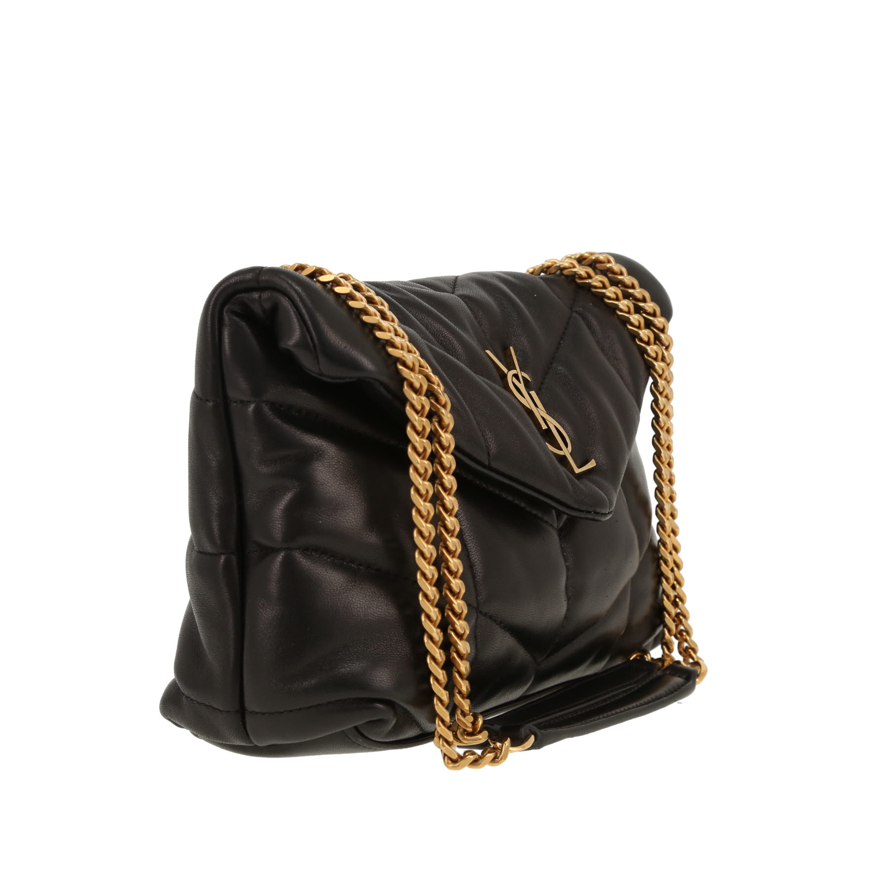 Bolso bandolera Saint Laurent  Puffer Toy en cuero acolchado negro