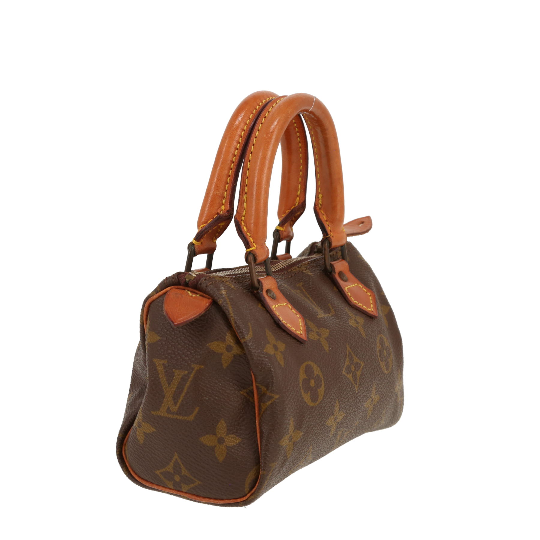 Louis Vuitton Nano Speedy handbag in brown Monogram canvas and natural leather