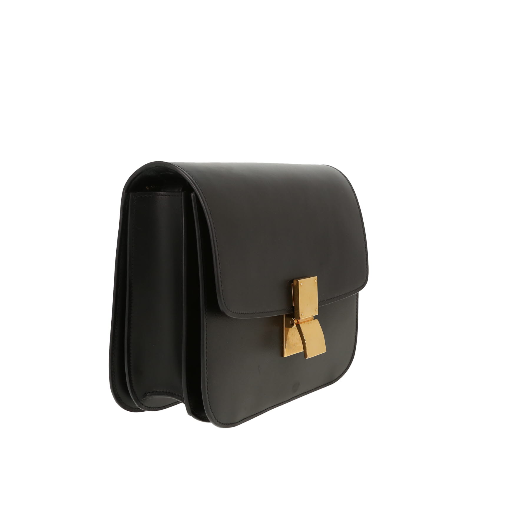 Bolso de mano Celine  Classic Box en cuero negro