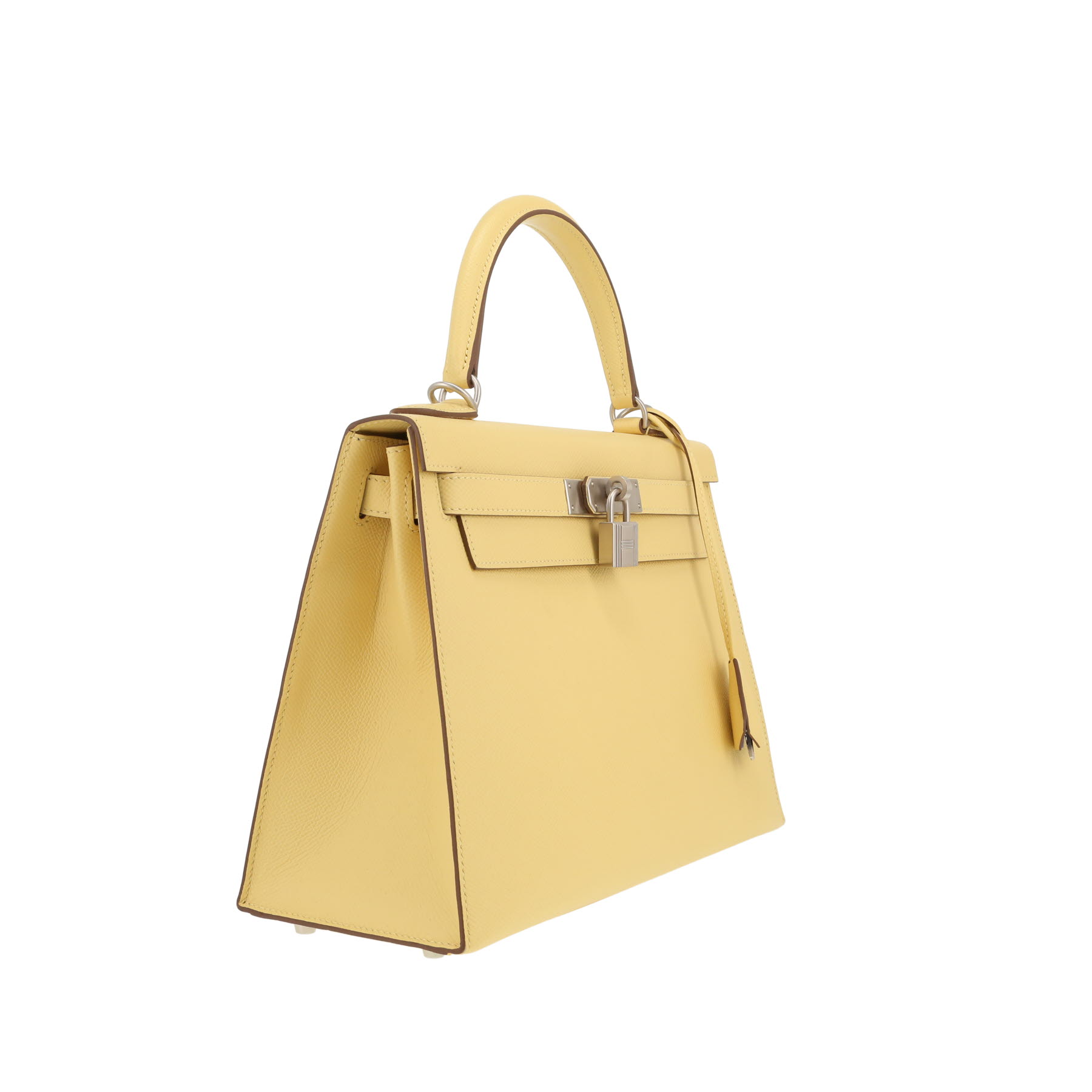 Sac à main Hermès  Kelly 28 cm en cuir epsom Jaune Poussin