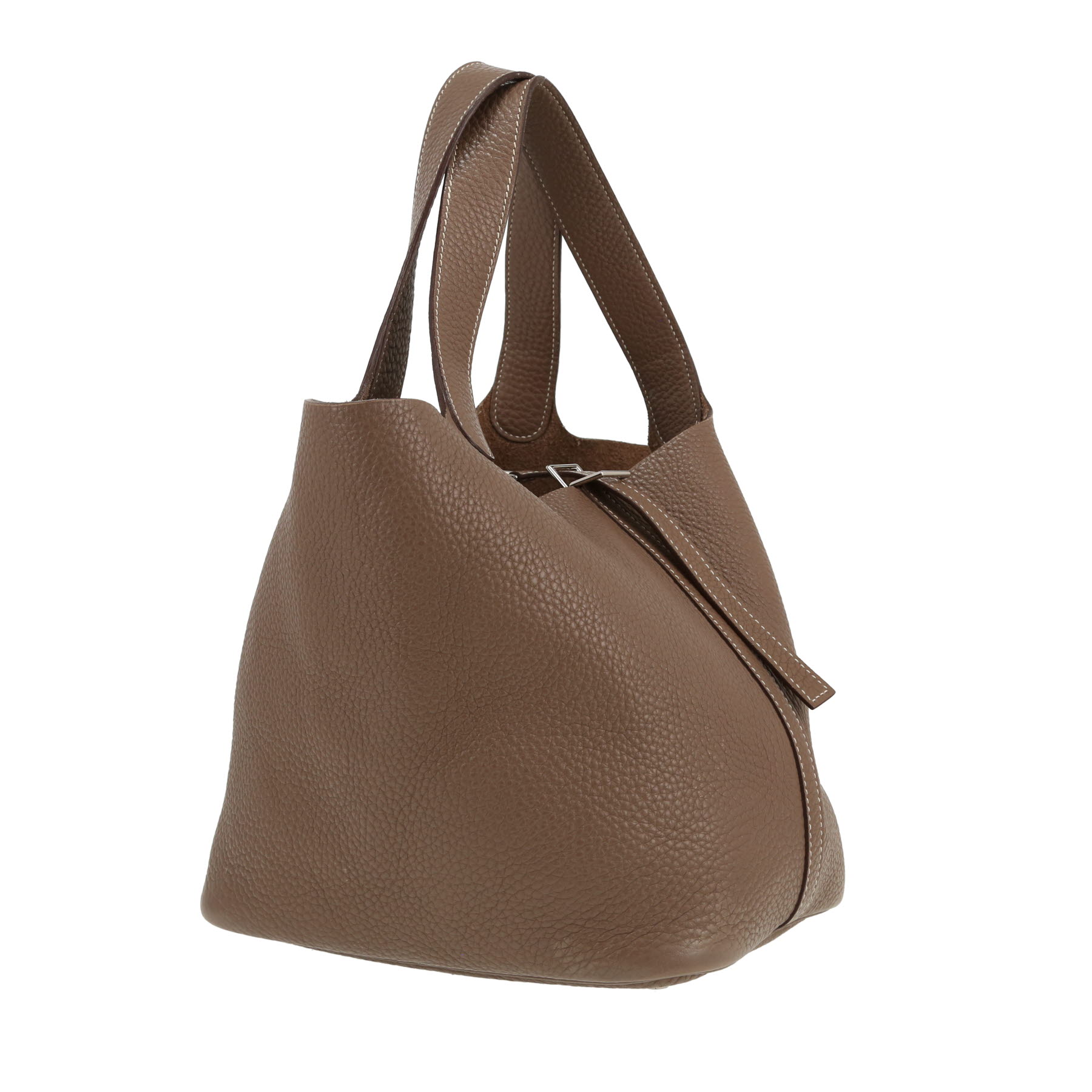 Sac à main Hermès  Picotin 22 cm en cuir taurillon clémence étoupe