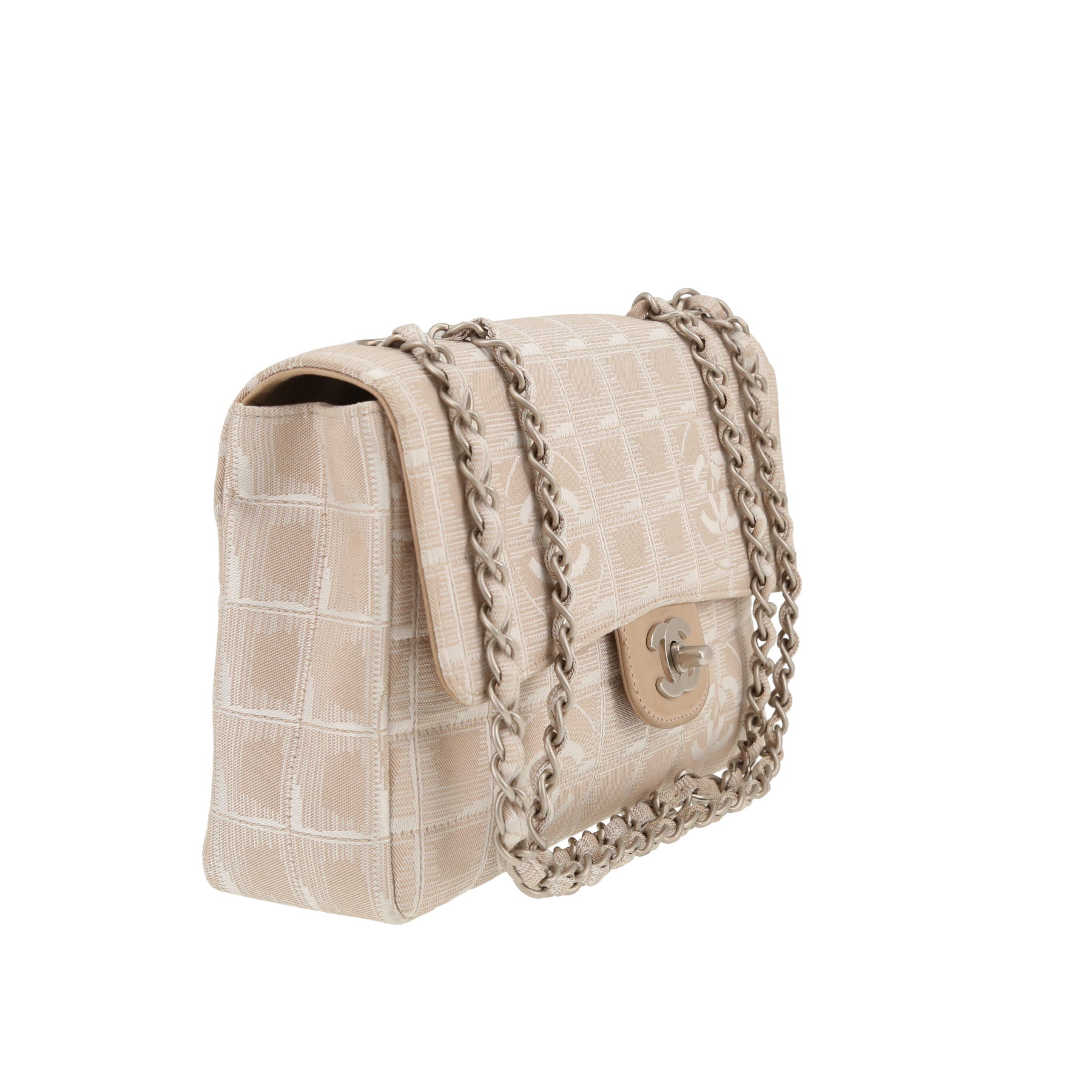 Chanel  Choco bar handbag  in beige canvas