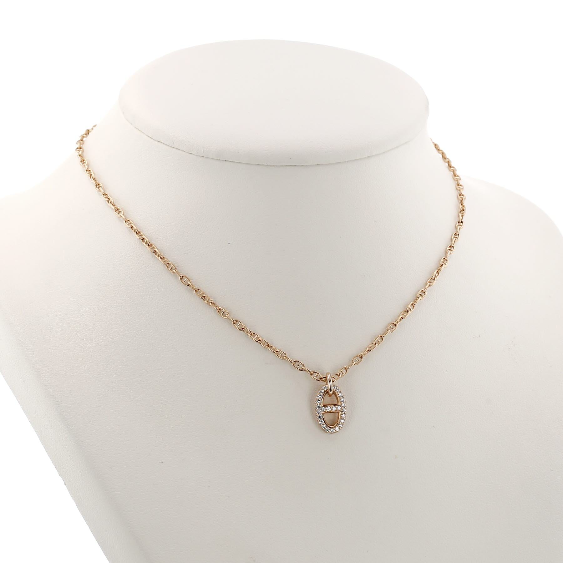 Hermès Farandole small model pendant in pink gold and diamonds