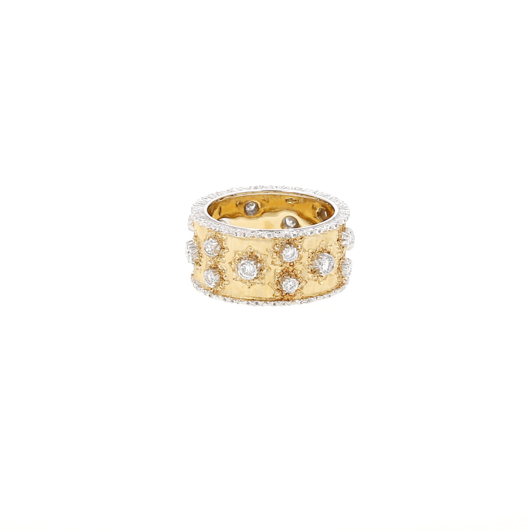 Anello Buccellati in oro bianco, oro giallo e diamanti