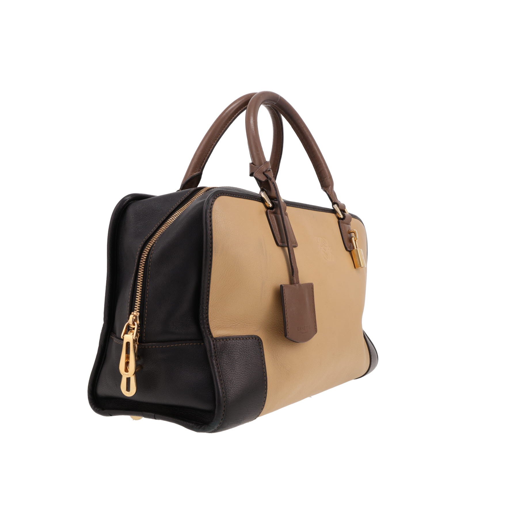 Sac à main Loewe  Amazona en cuir marron et beige
