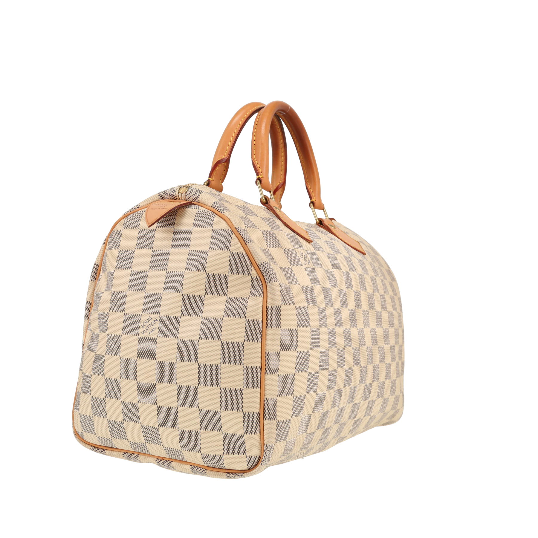 Louis Vuitton Speedy 30 handbag in azure Damier canvas and natural leather