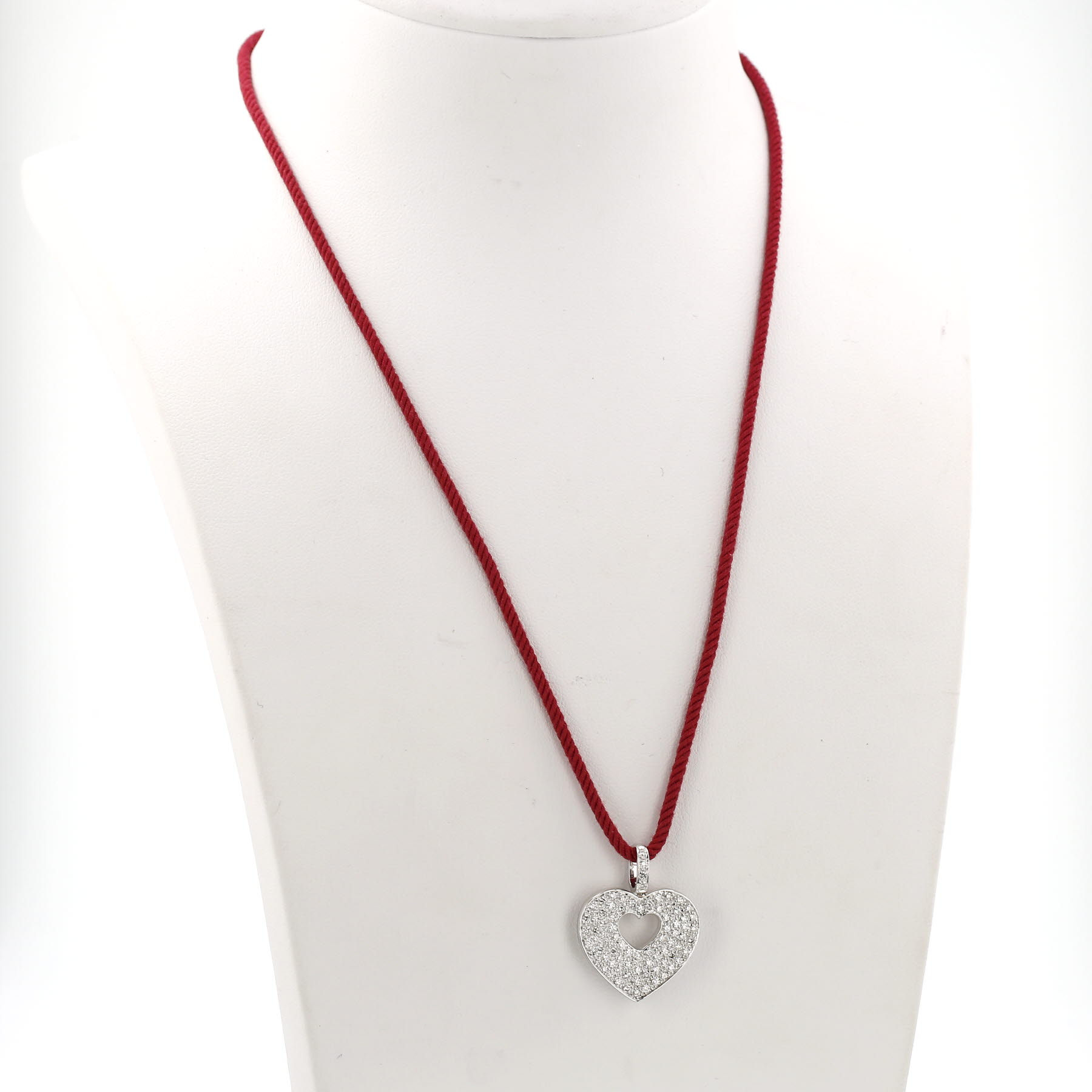 Pendentif Poiray Coeur Secret en or blanc et diamants