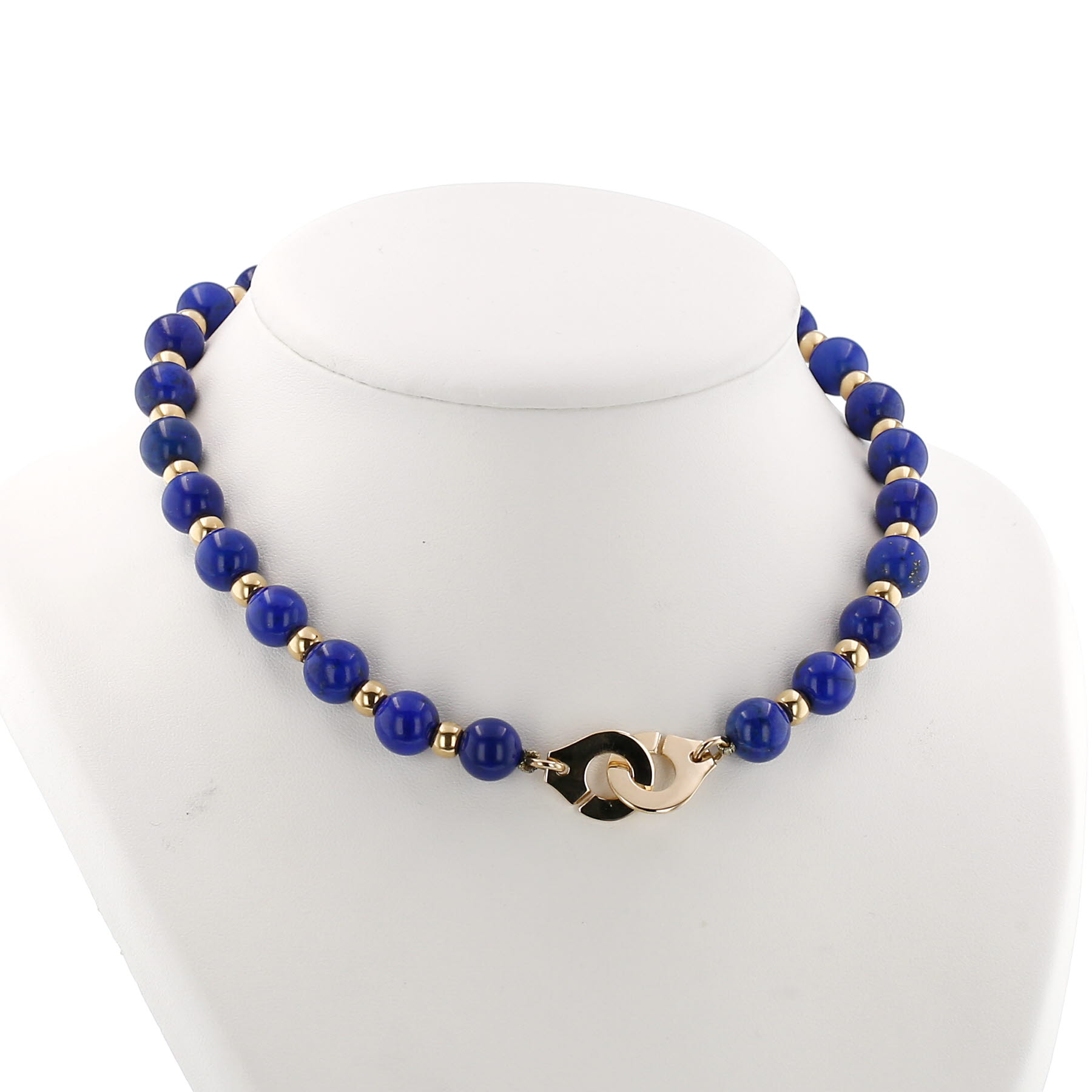 Collana Dinh Van Menottes R15 in oro giallo e lapislazzuli