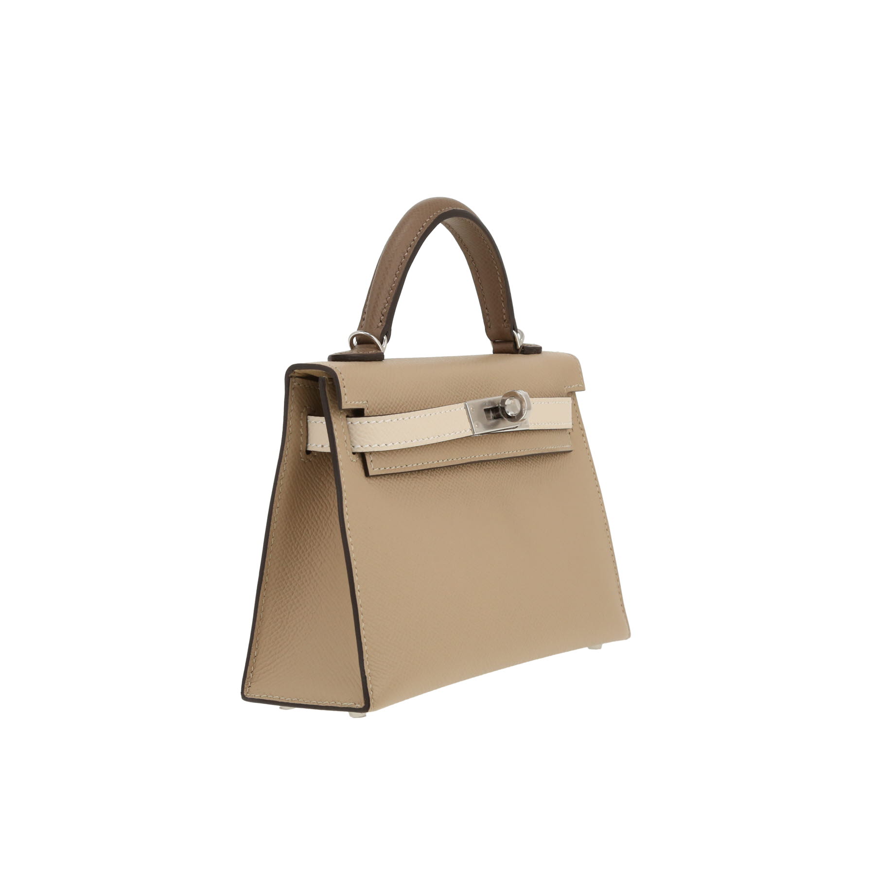 Sac bandoulière Hermès  Kelly 20 cm en cuir epsom Trench Craie et étoupe