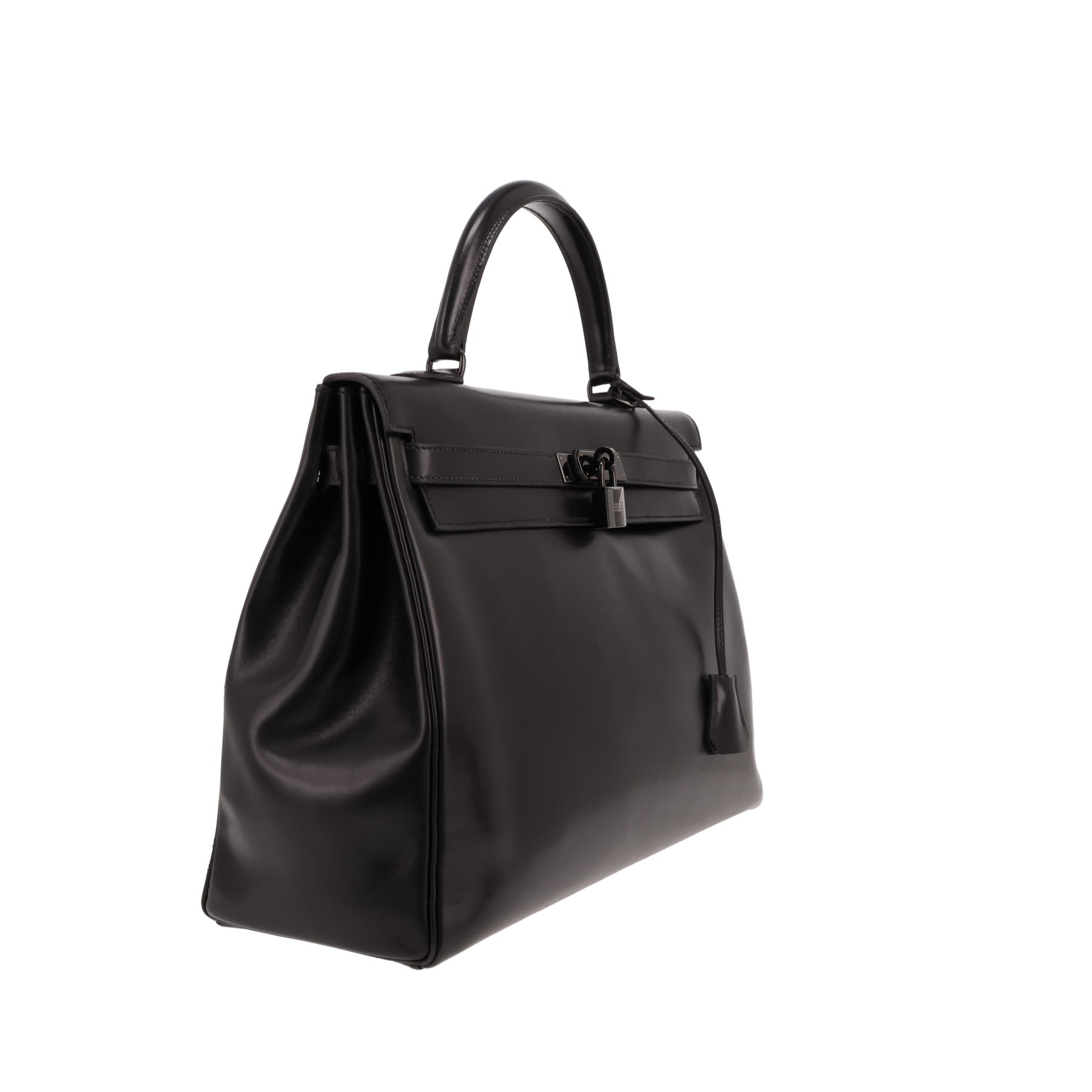 Bolso de mano Hermès  Kelly So Black en cuero box negro