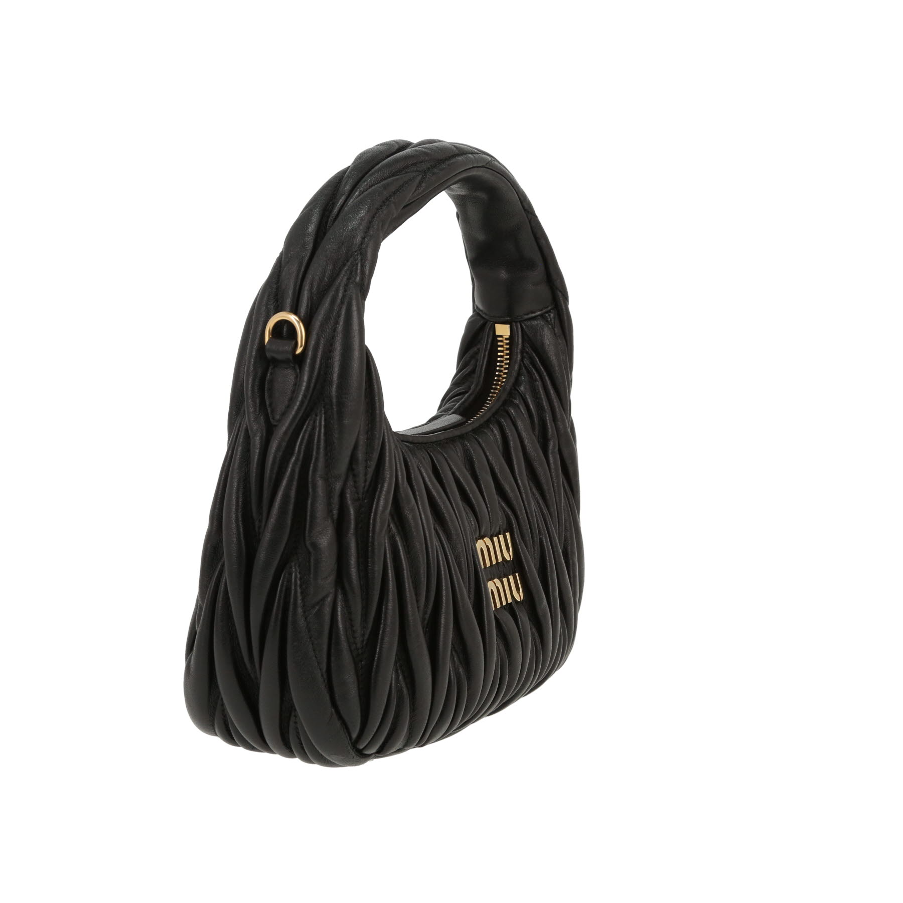 Miu Miu  Wander shoulder bag  in black quilted leather