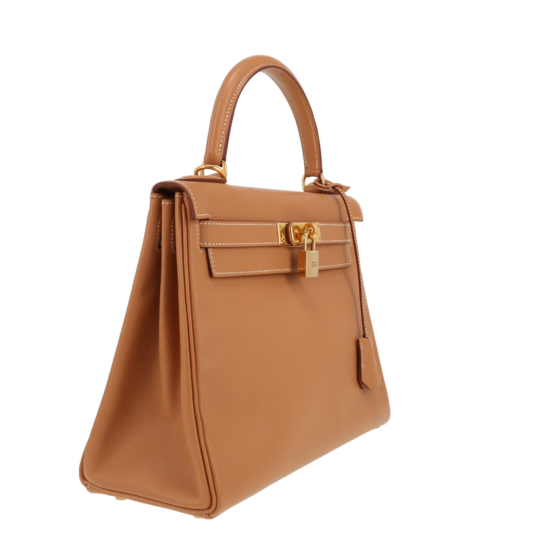 Hermès  Kelly 28 cm handbag  in gold Courchevel leather