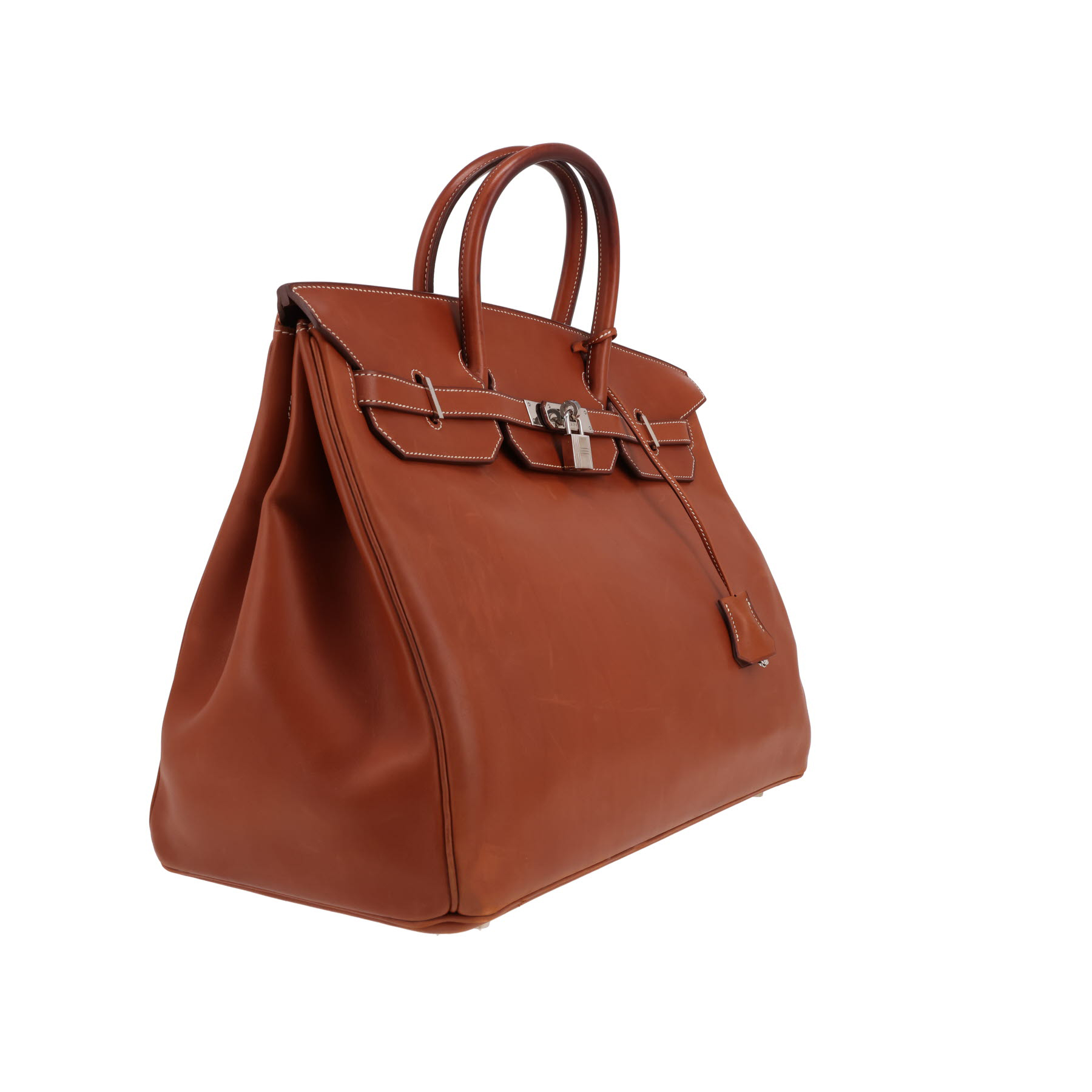 Bolso de mano Hermès  Birkin 40 cm en cuero Barenia rojizo