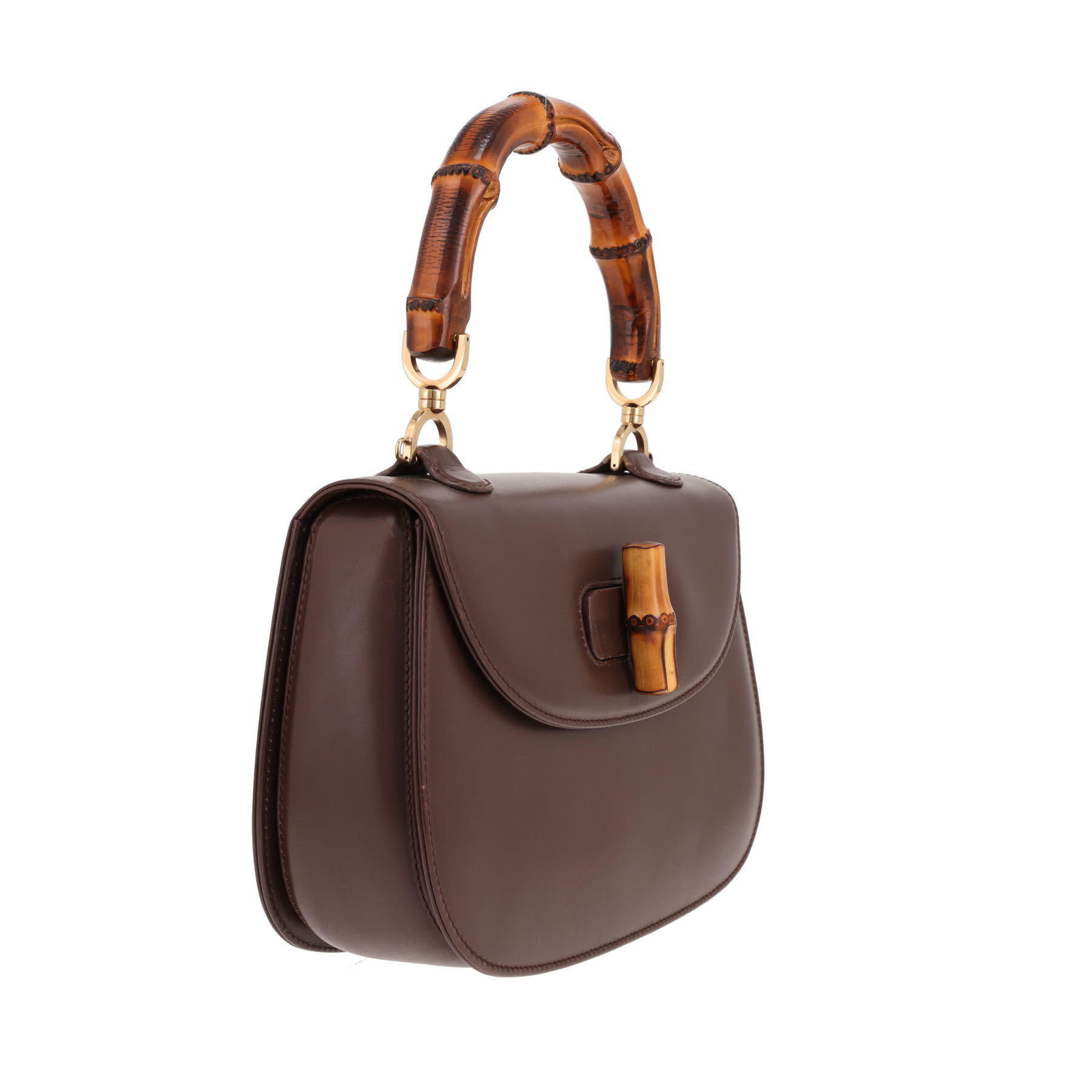 Borsa Gucci Bambou in pelle marrone e bambou