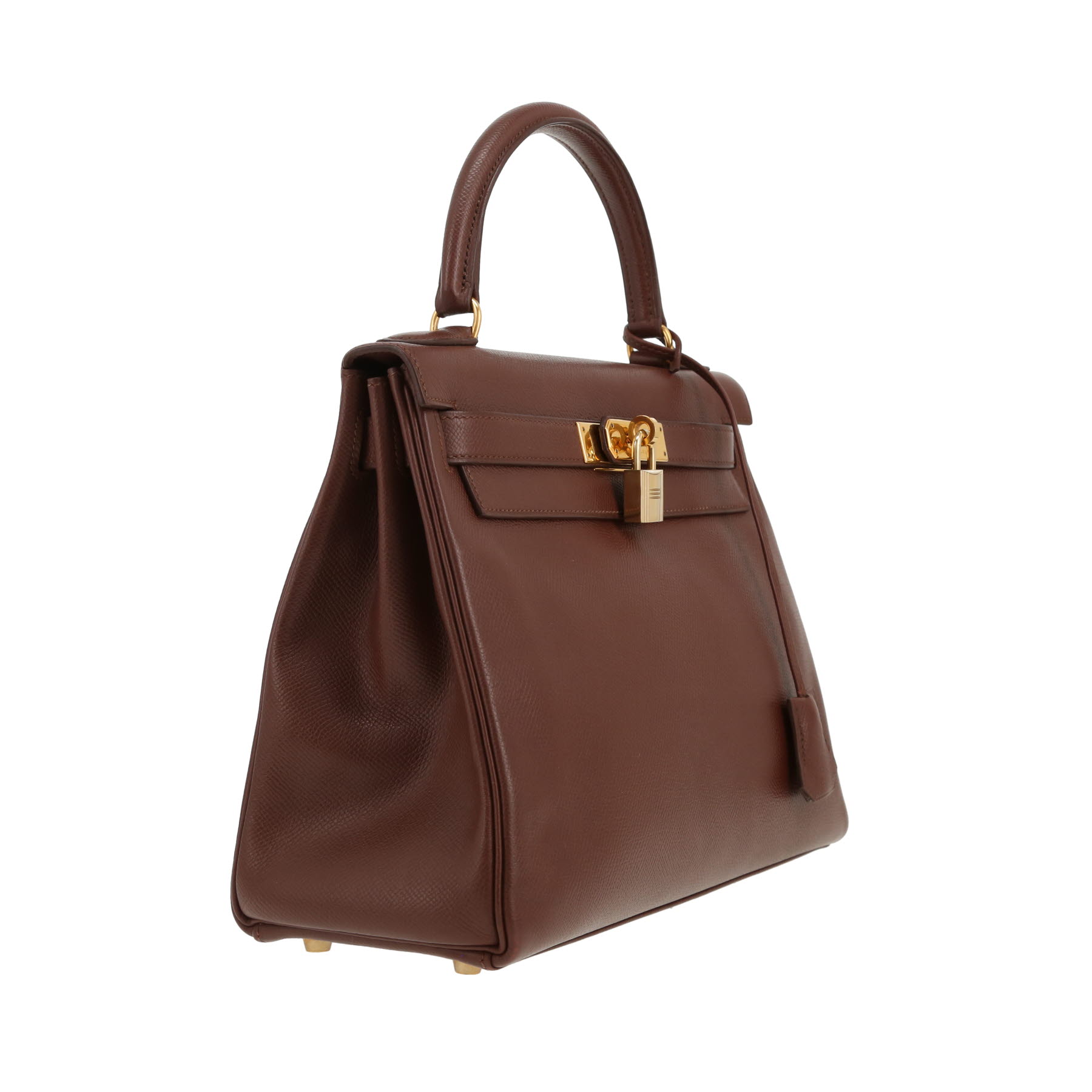 Hermès  Kelly 28 cm handbag  in brown Courchevel leather