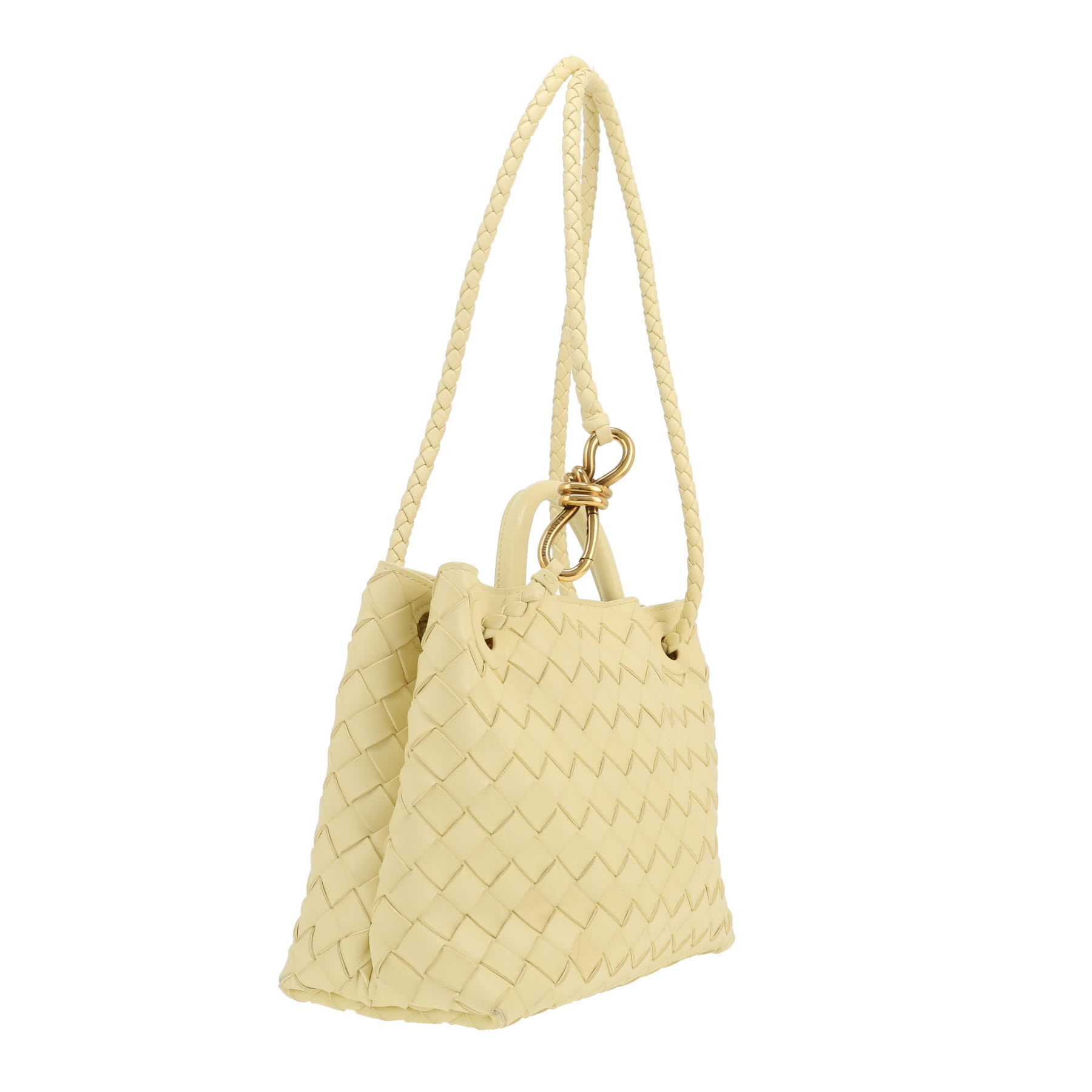 Borsa Bottega Veneta  Andiamo in pelle intrecciata gialla