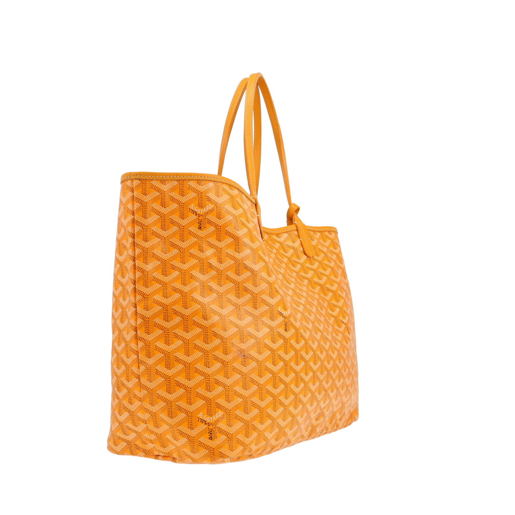 Goyard  Saint-Louis shopping bag  in yellow Goyard canvas  and yellow leather