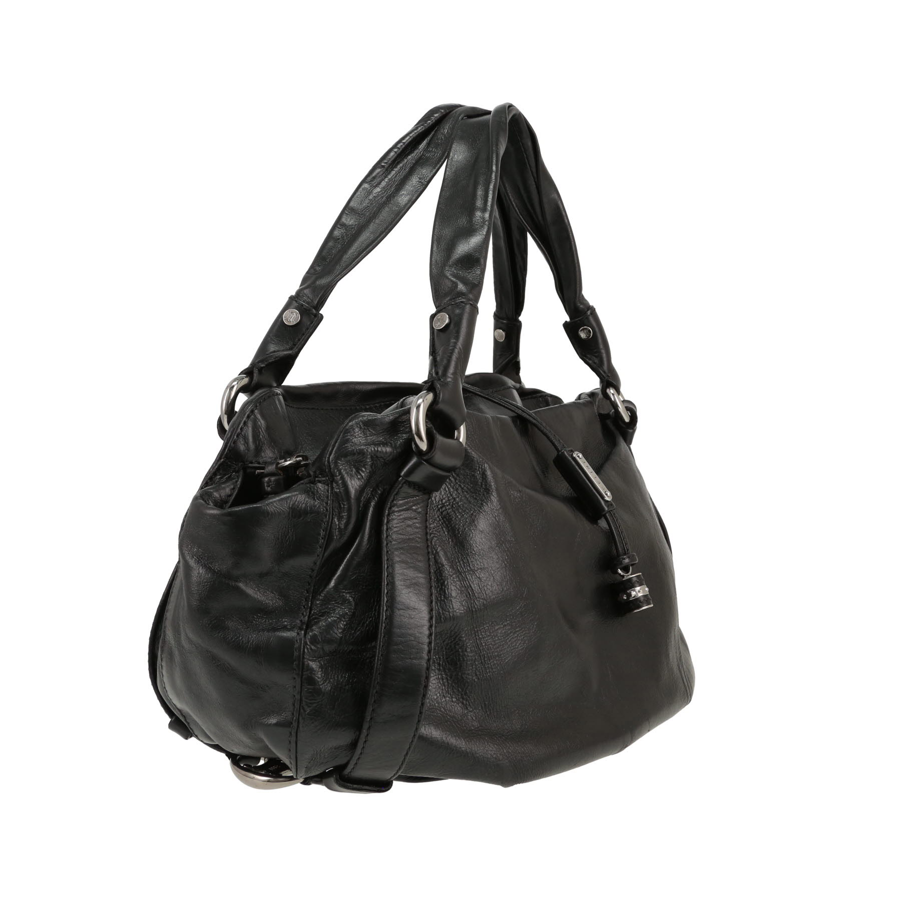 Celine  Vintage bag worn on the shoulder or carried in the hand  in black leather
