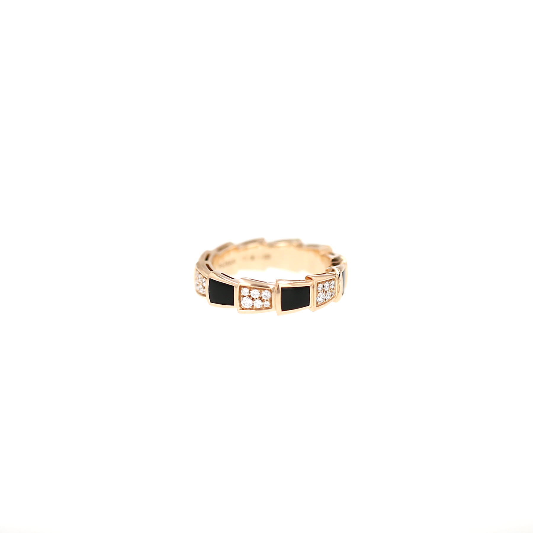 Bague Bulgari Serpenti Viper en or rose, diamants et onyx
