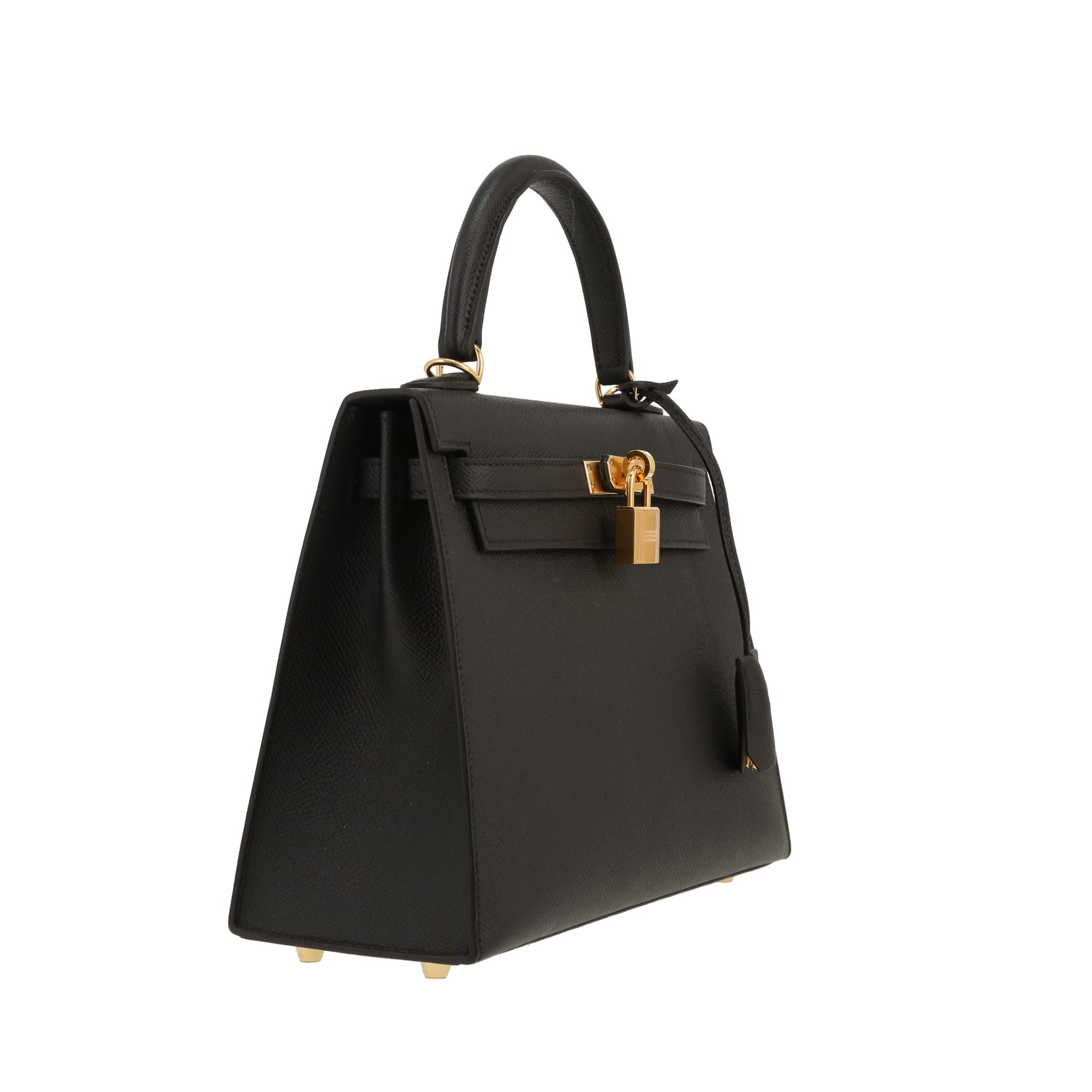 Sac à main Hermès  Kelly 25 cm en cuir epsom noir