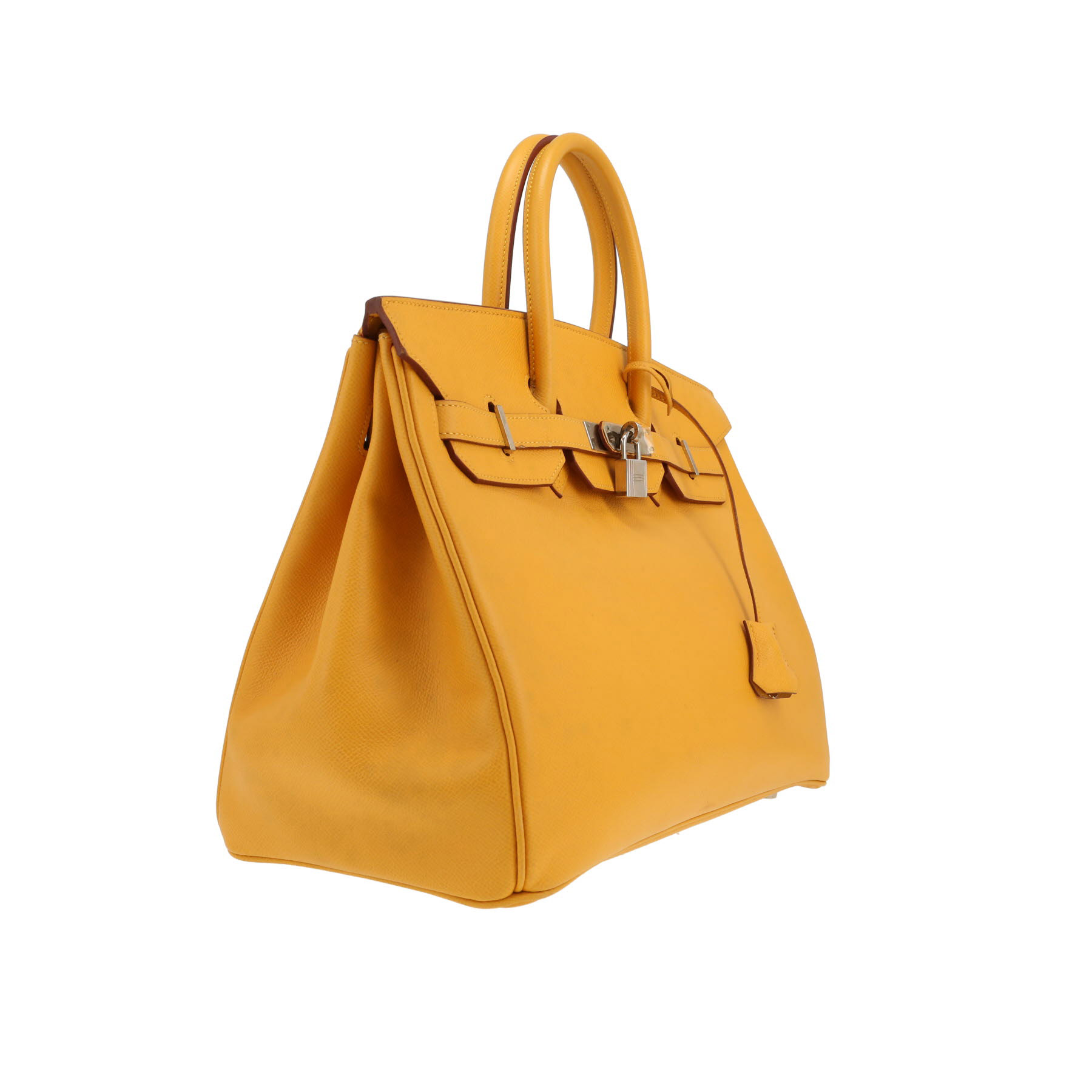 Sac à main Hermès  Birkin 35 cm en cuir Courchevel jaune