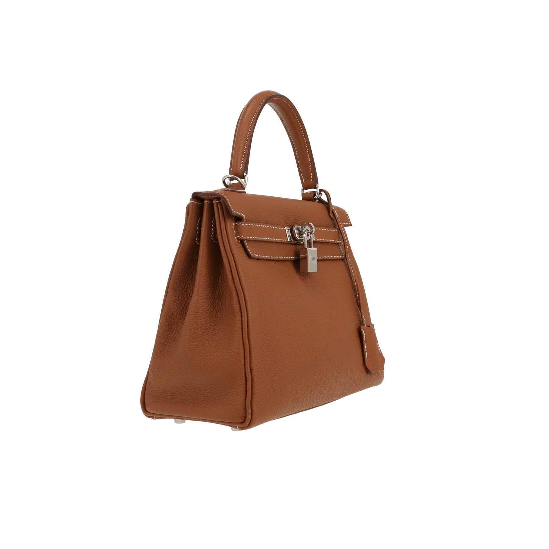 Bolso de mano Hermès  Kelly 25 cm en cuero togo color oro