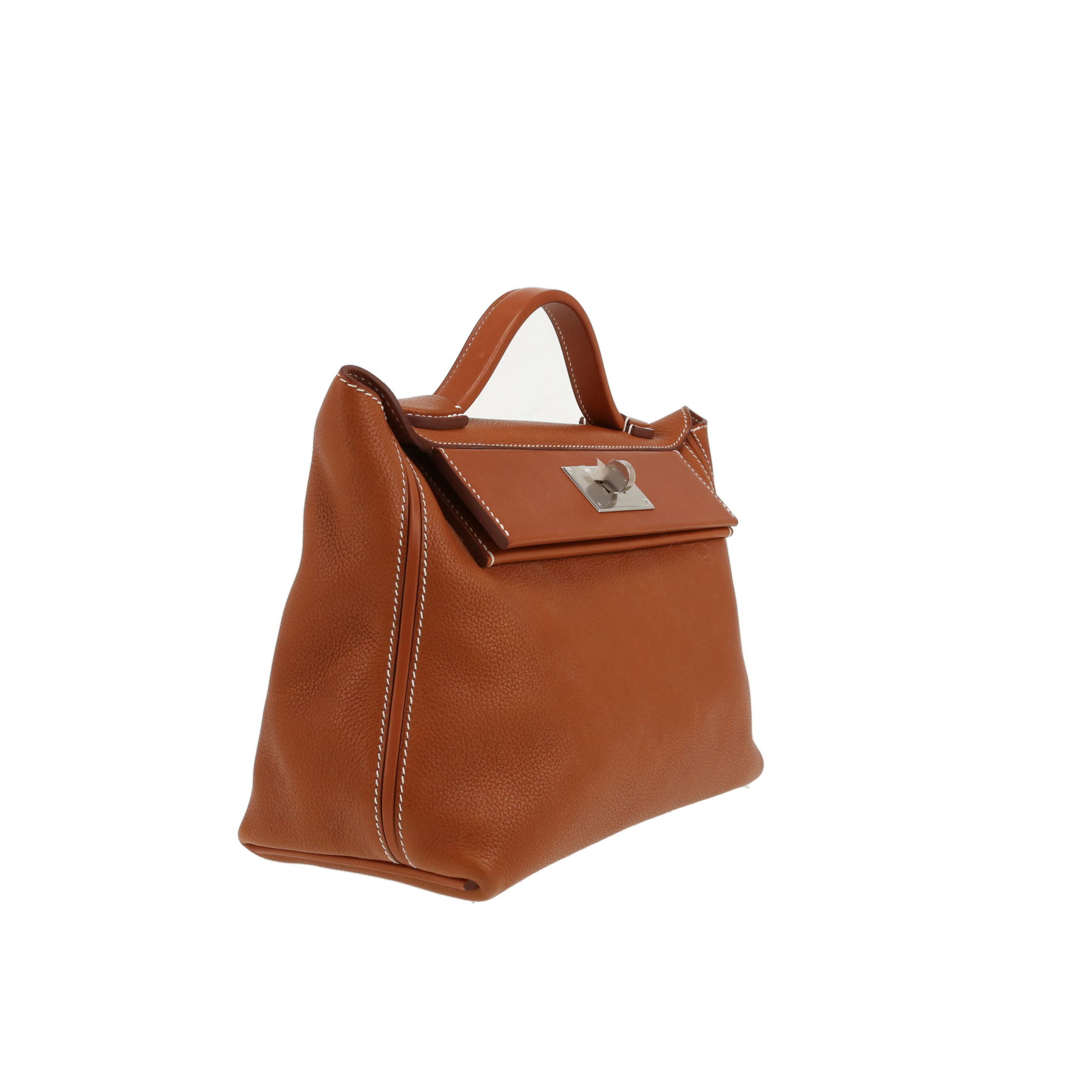 Bolso bandolera Hermès  24/24 en Barenia Faubourg color oro y cuero swift color oro