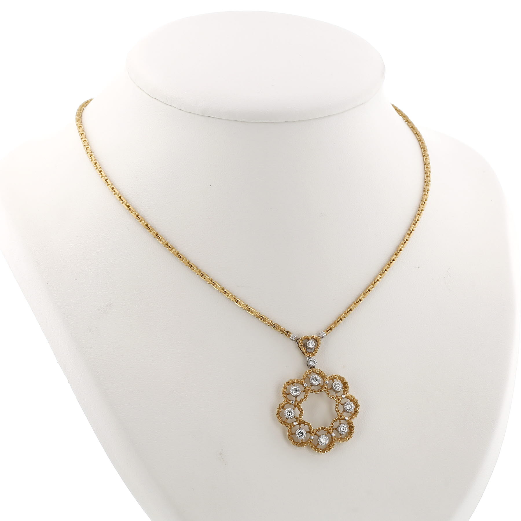 Collana Buccellati  in oro giallo, oro bianco e diamanti