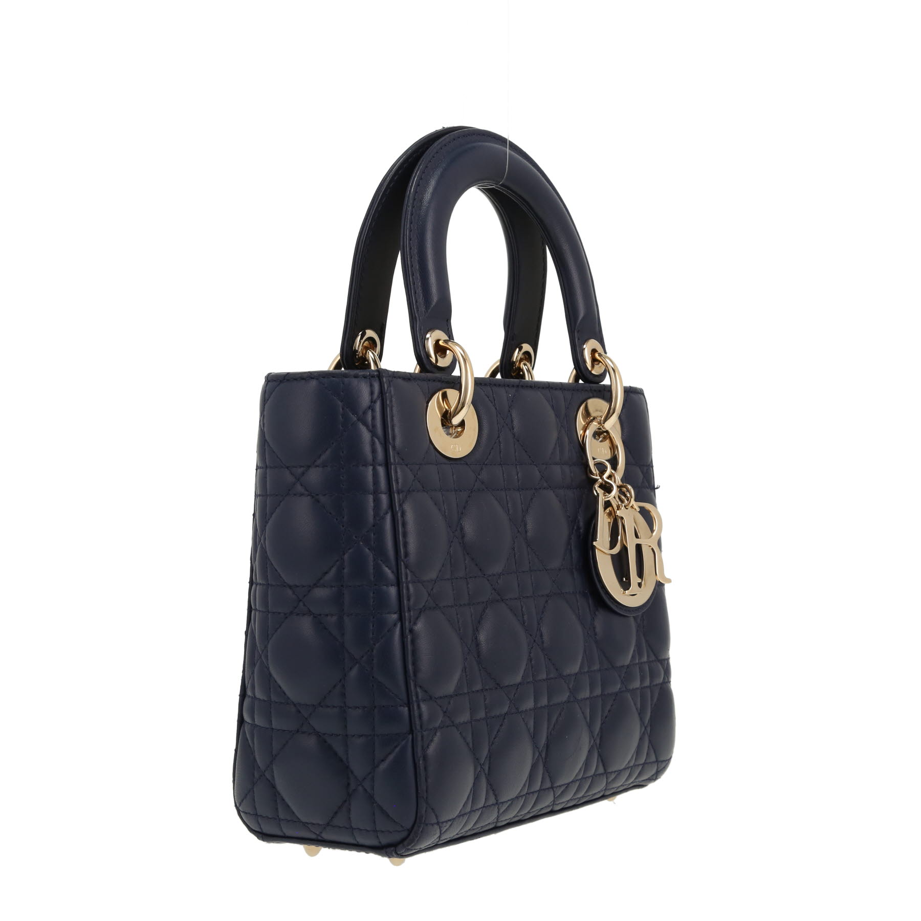 Borsa Dior  Lady Dior in pelle cannage blu marino