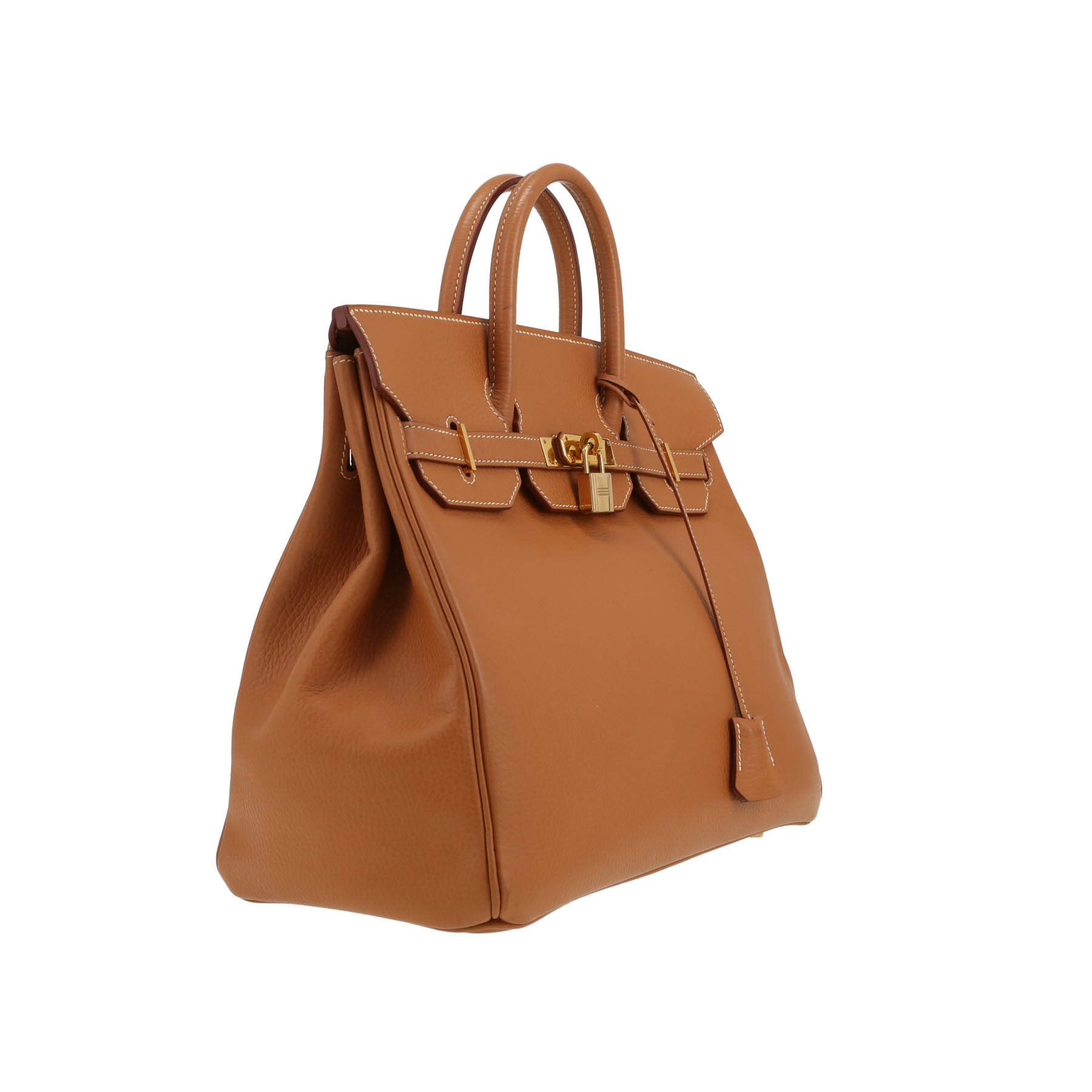 Hermès  Haut à Courroies 32 cm handbag  in gold Ardenne leather