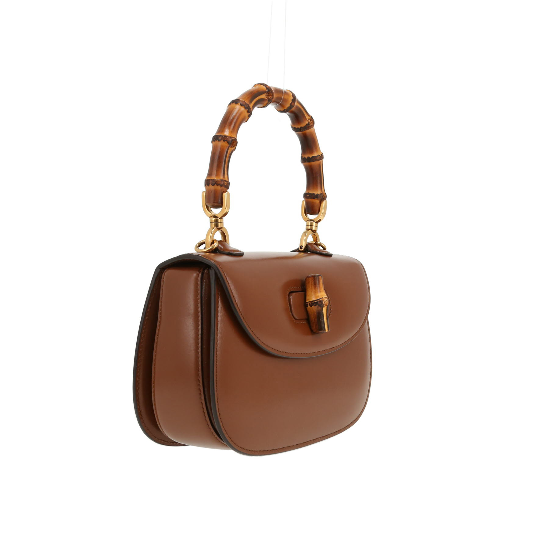 Bolso de mano Gucci  Bamboo en cuero marrón y bambú