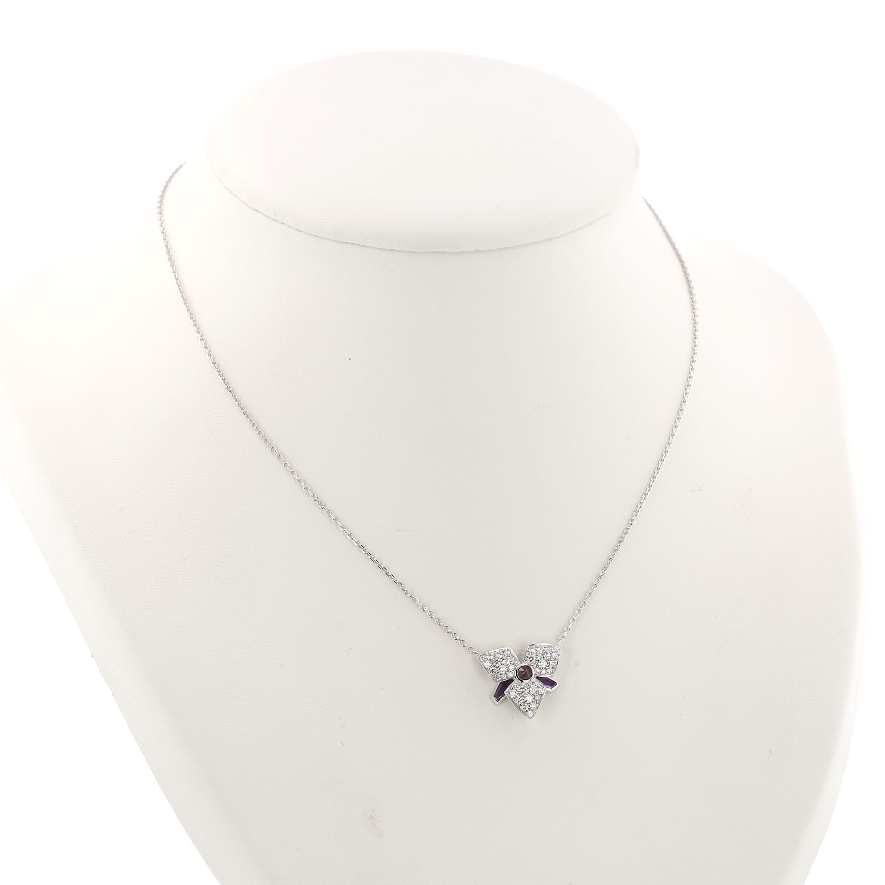 Cartier Caresse d'Orchidées necklace in white gold, diamonds and amethyst