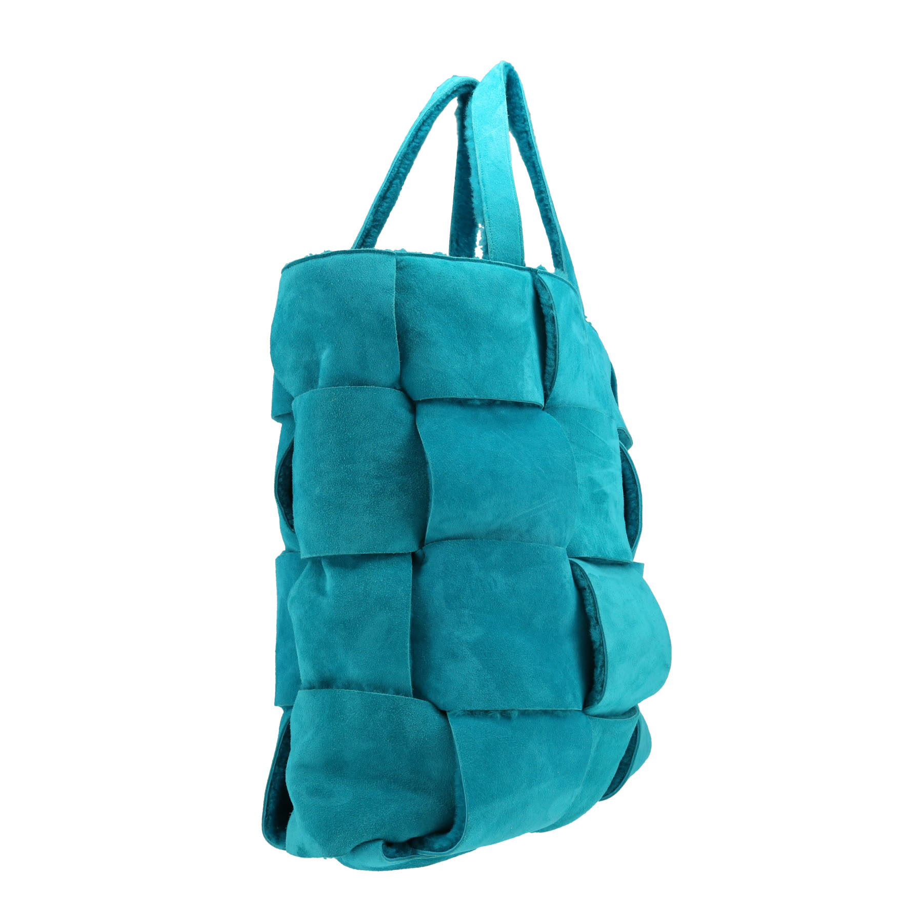 Bottega Veneta   handbag  in turquoise skin-out fur
