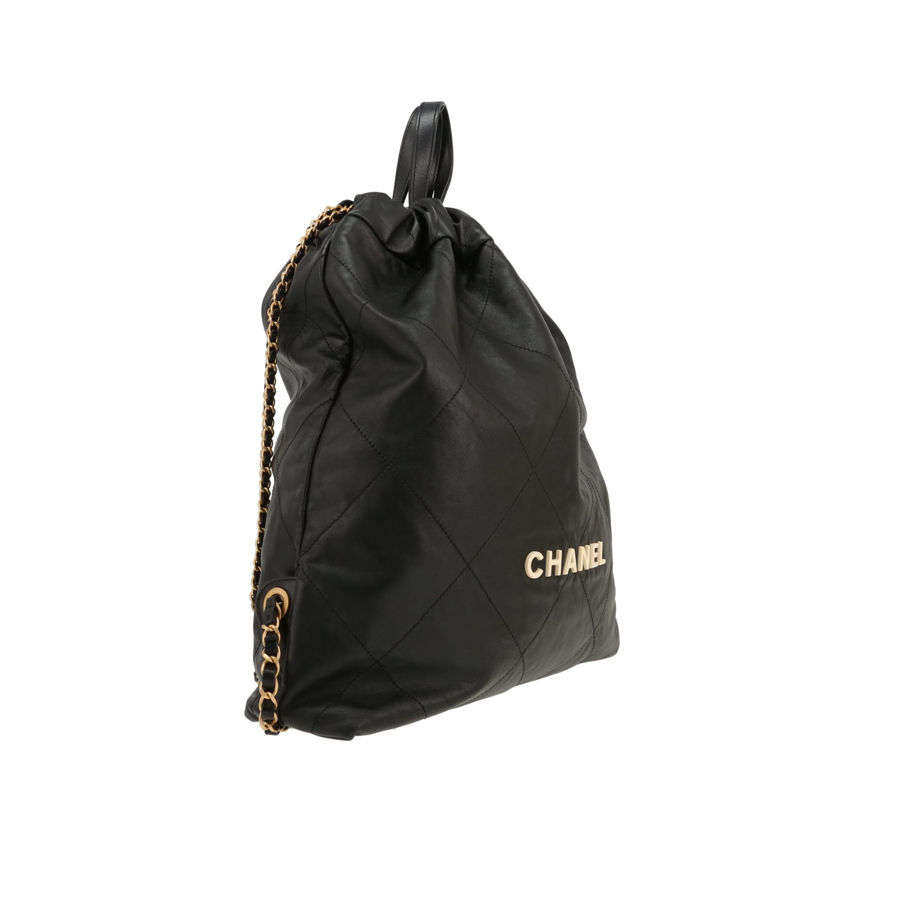 Sac à dos Chanel  22 en cuir noir
