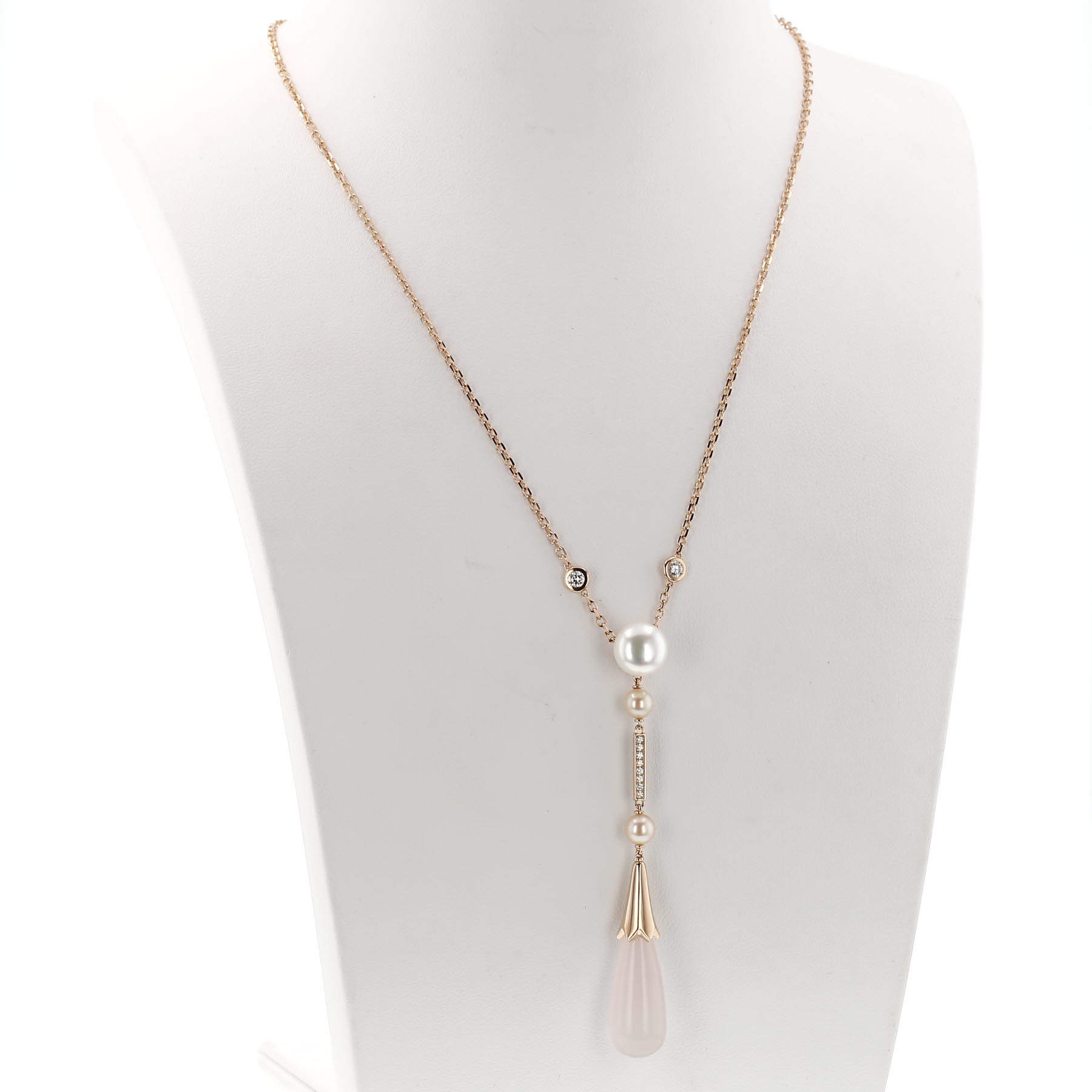 Collana Cartier Monica Bellucci in oro rosa, quarzo e diamanti