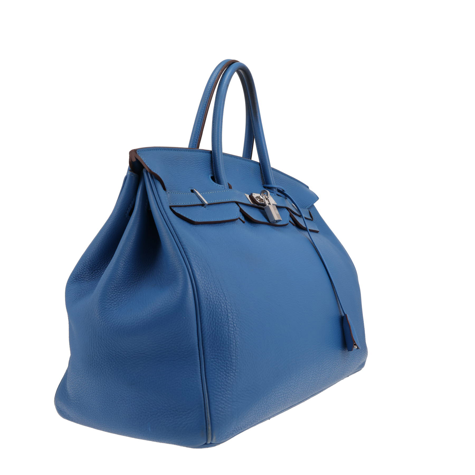 Bolso de mano Hermès  Birkin 40 cm en cuero togo azul Mykonos