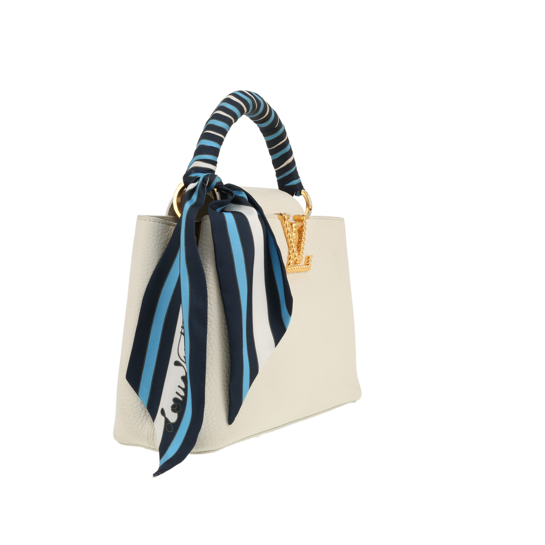 Borsa Louis Vuitton  Capucines in pelle taurillon clemence bianca