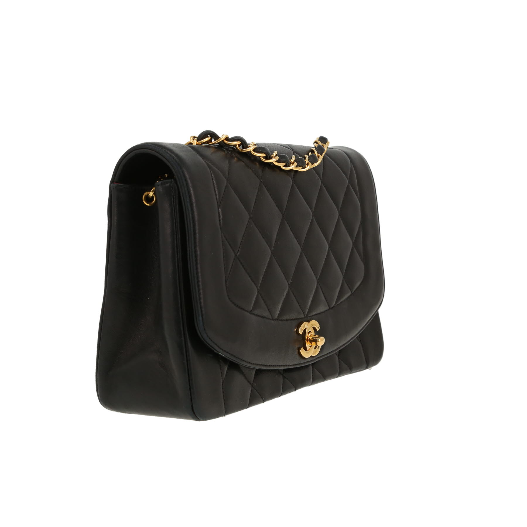 Borsa a tracolla Chanel  Diana in pelle trapuntata nera