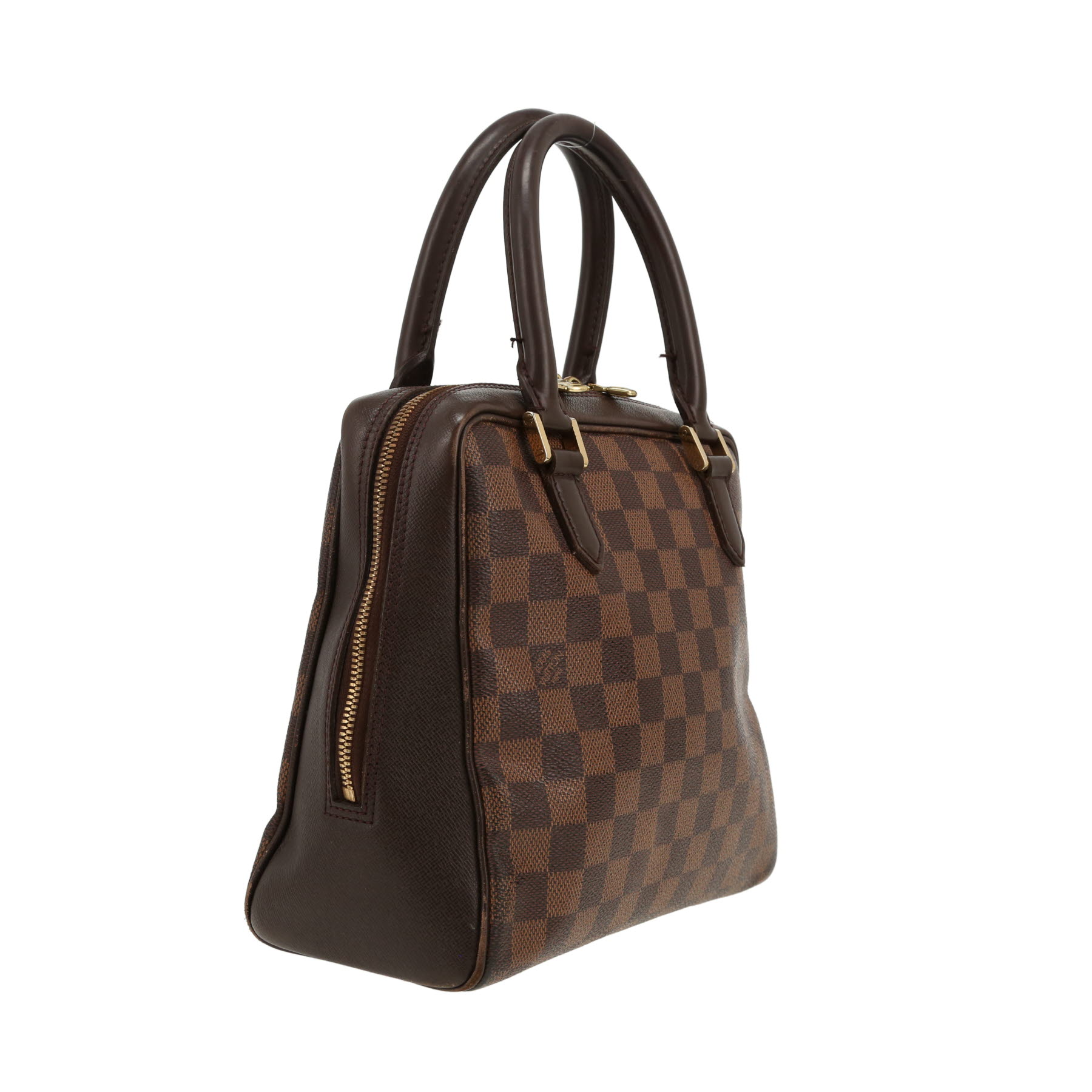 Louis Vuitton  Brera handbag  in ebene damier canvas  and brown leather
