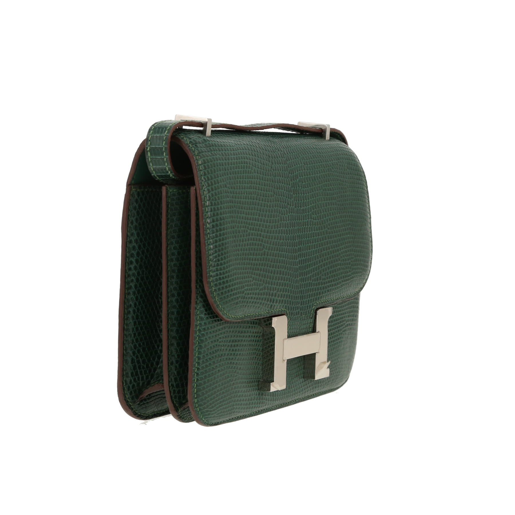 Hermès  Constance handbag  in green lizzard