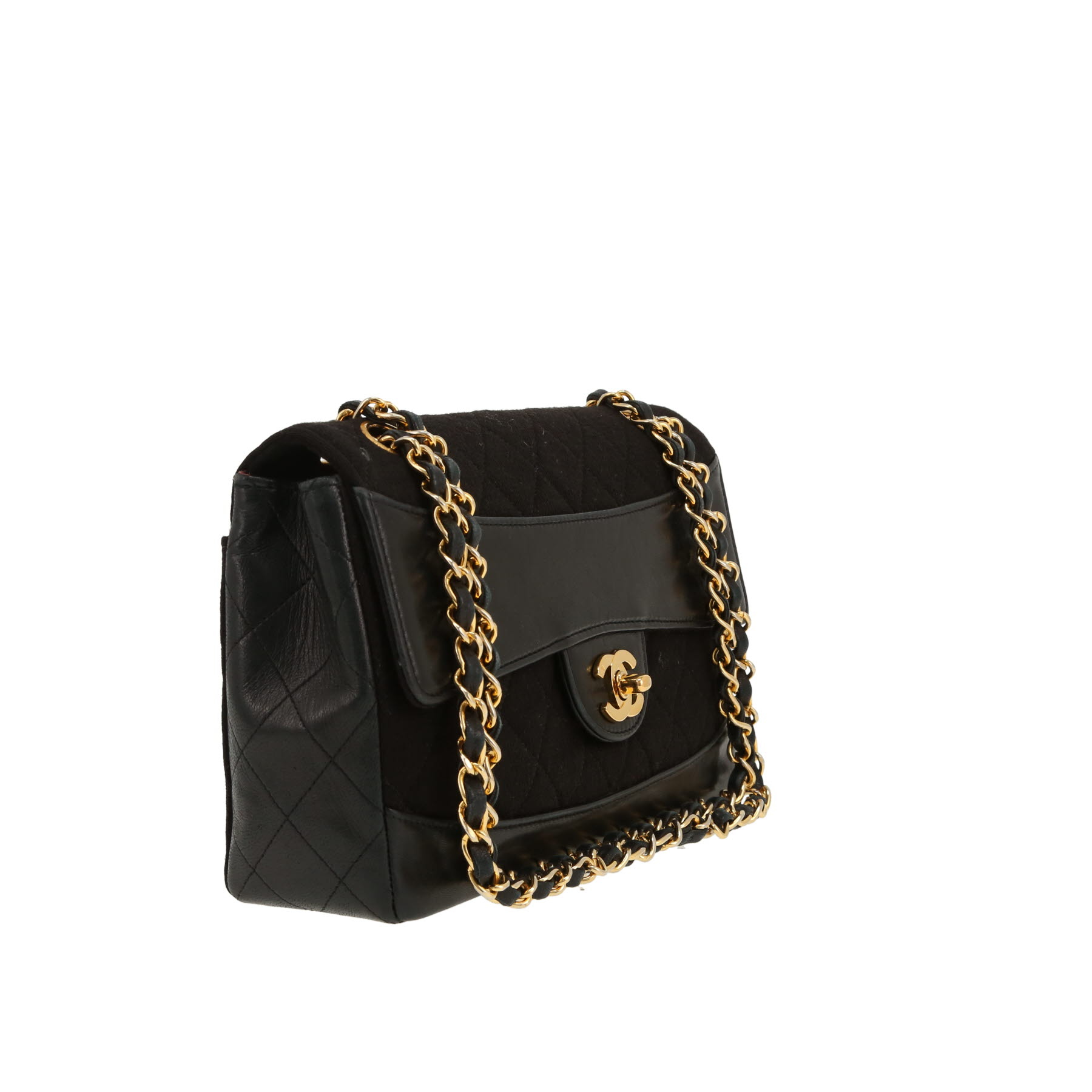 Sac à main Chanel  Timeless Vintage en toile et cuir noir