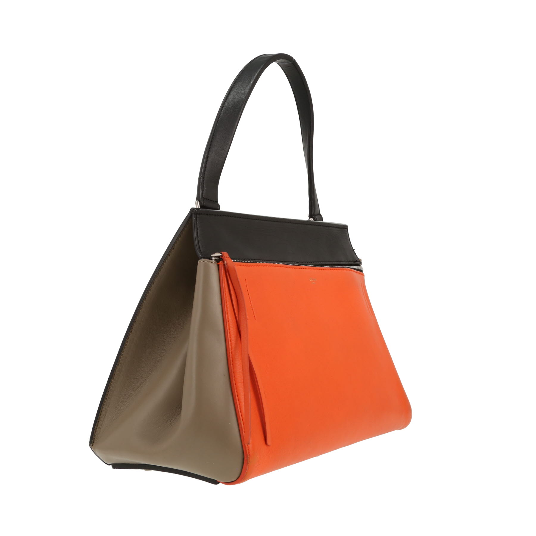Borsa Celine  Edge in pelle arancione nera e color talpa