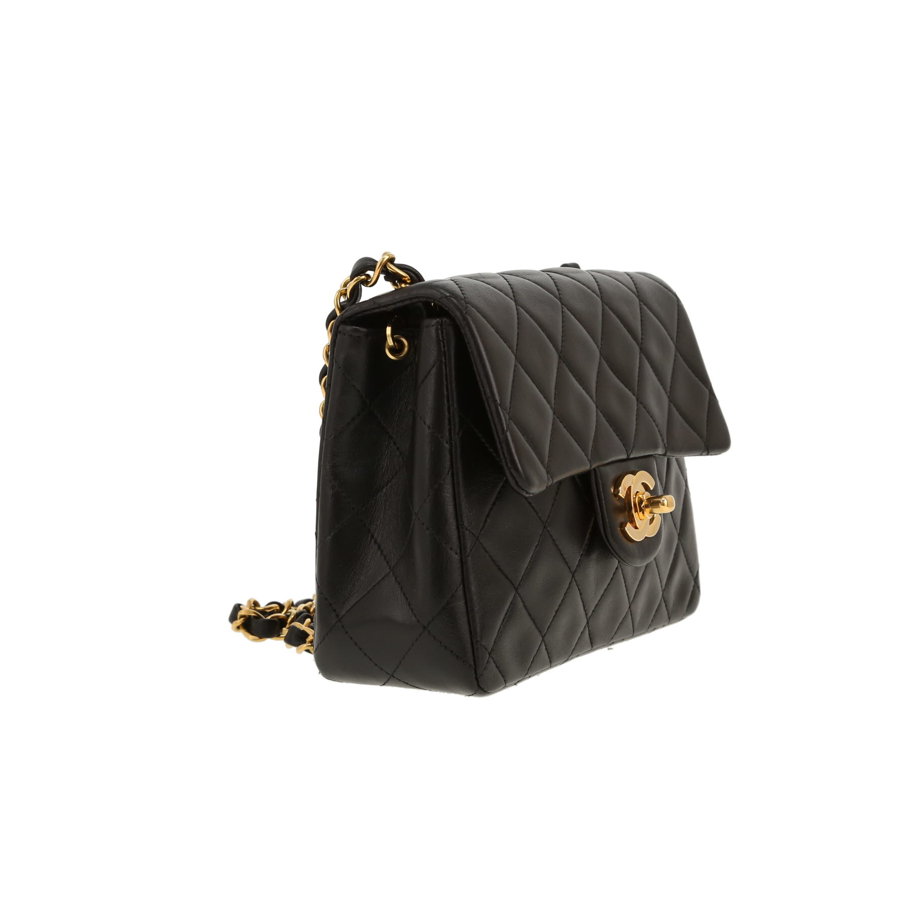 Sac bandoulière Chanel  Timeless Mini Carré en cuir matelassé noir