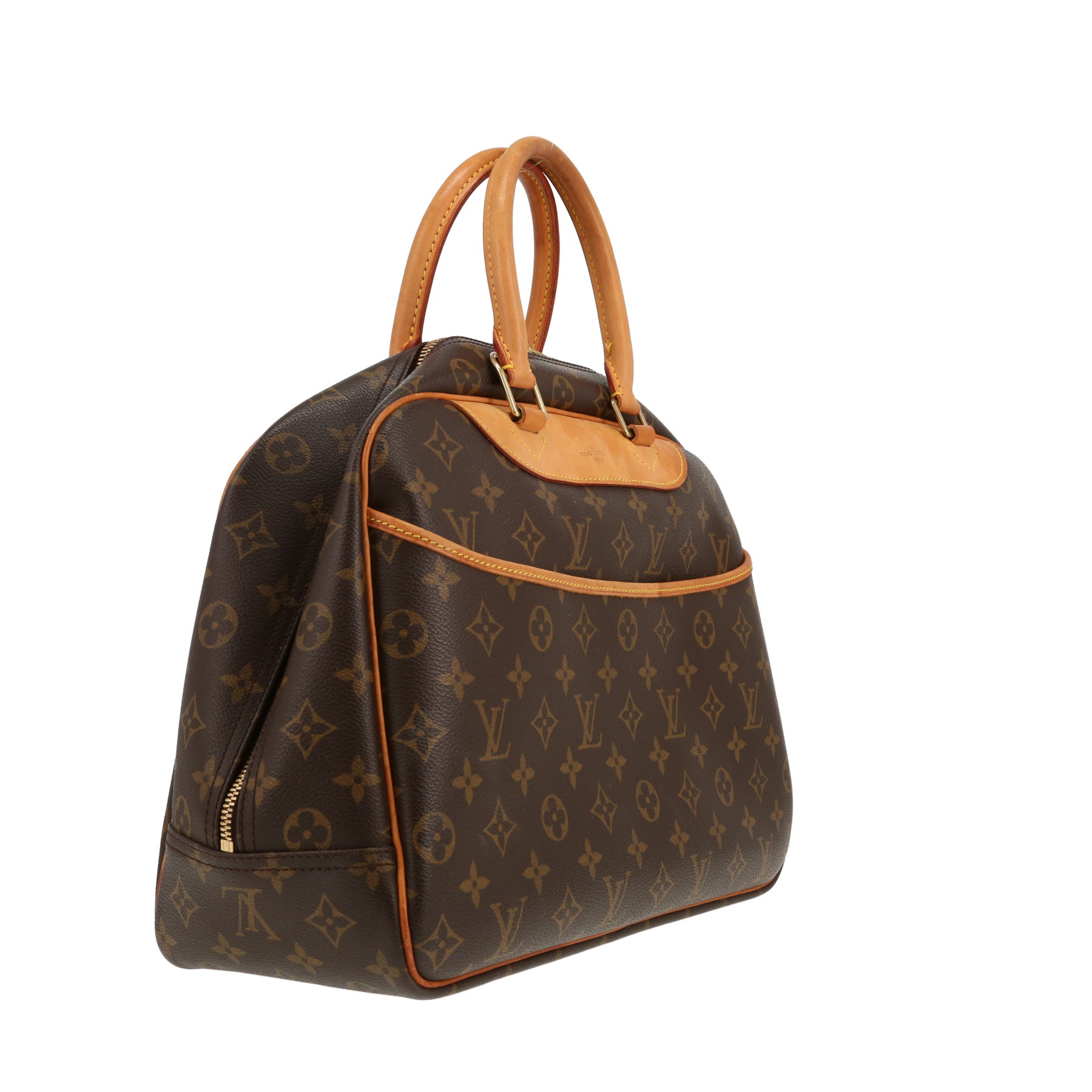 Borsa Louis Vuitton  Deauville in tela monogram marrone e pelle naturale